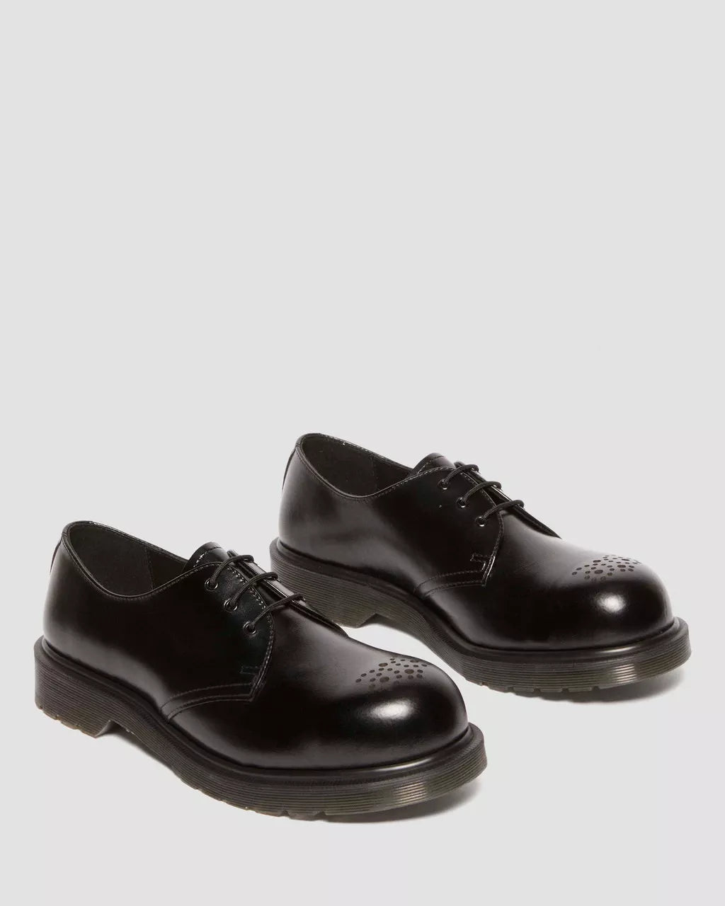 Dr. Martens 1461 Aniline Leather Steel Toe Shoes - Comfortable & Durable Work Boots for Construction, Warehouse & Industrial Safety (Black)