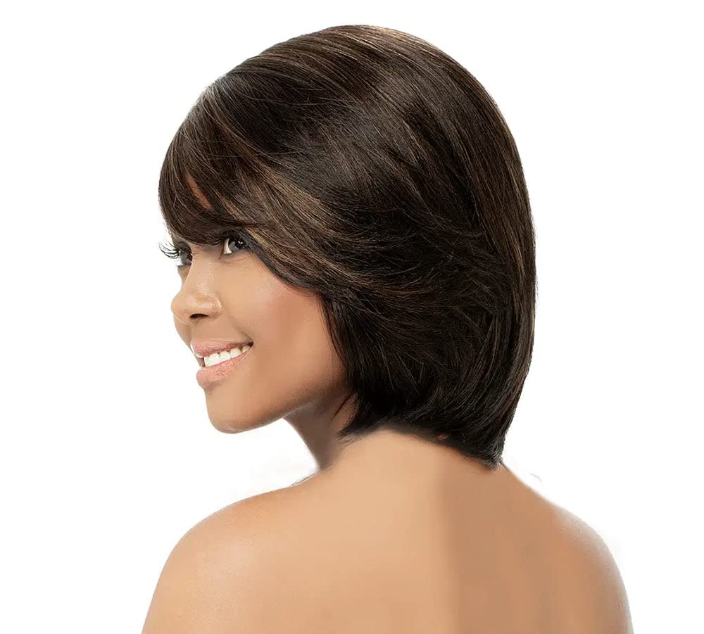 100% Indian Remy Human Hair Wig - Natural Black (P4/27) | Soft & Breathable for Daily Wear, Cosplay & Special Occasions