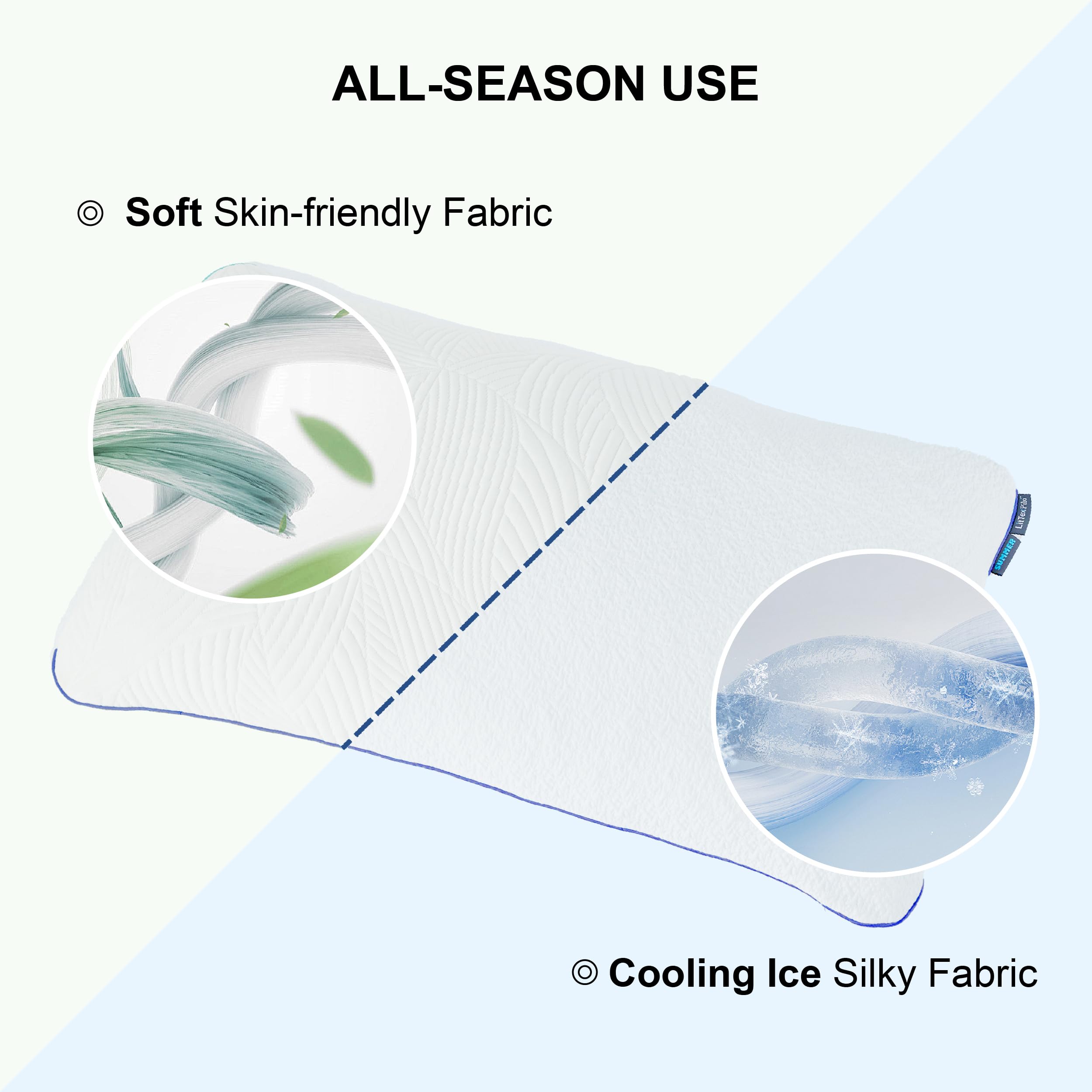 Shredded Memory Foam Pillows - Queen Size Set of 2, Cooling & Adjustable for Hot Sleepers, Washable Cover for Home & Travel