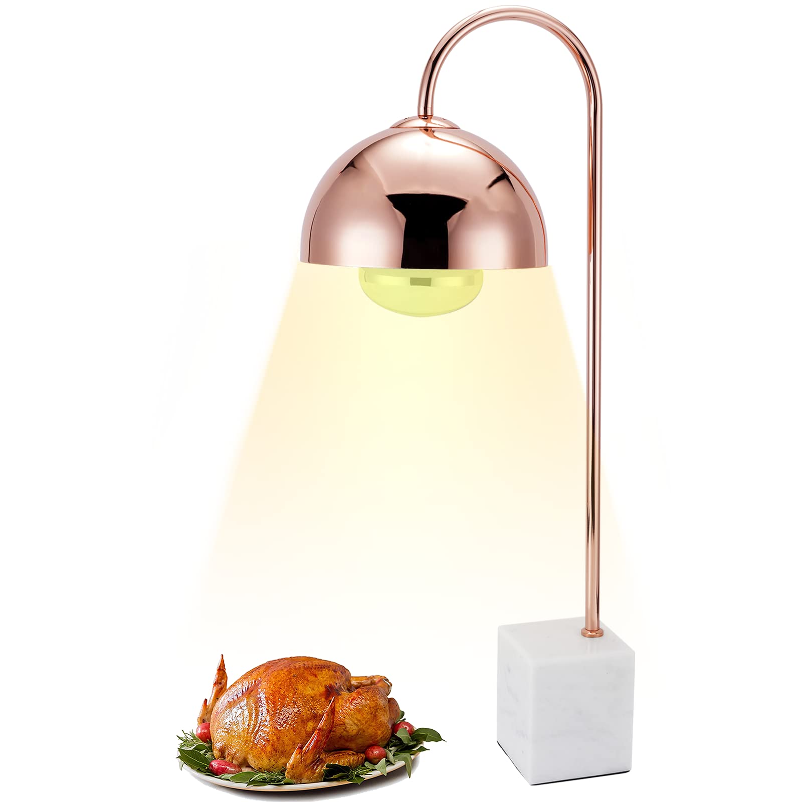 Commercial Food Heat Lamp with Marble Base - 250W Infrared Heating Bulb for Restaurants, Buffets & Catering - Keep Food Warm & Fresh for Hours - Perfect for Food Service, Cafeterias & Outdoor Events
