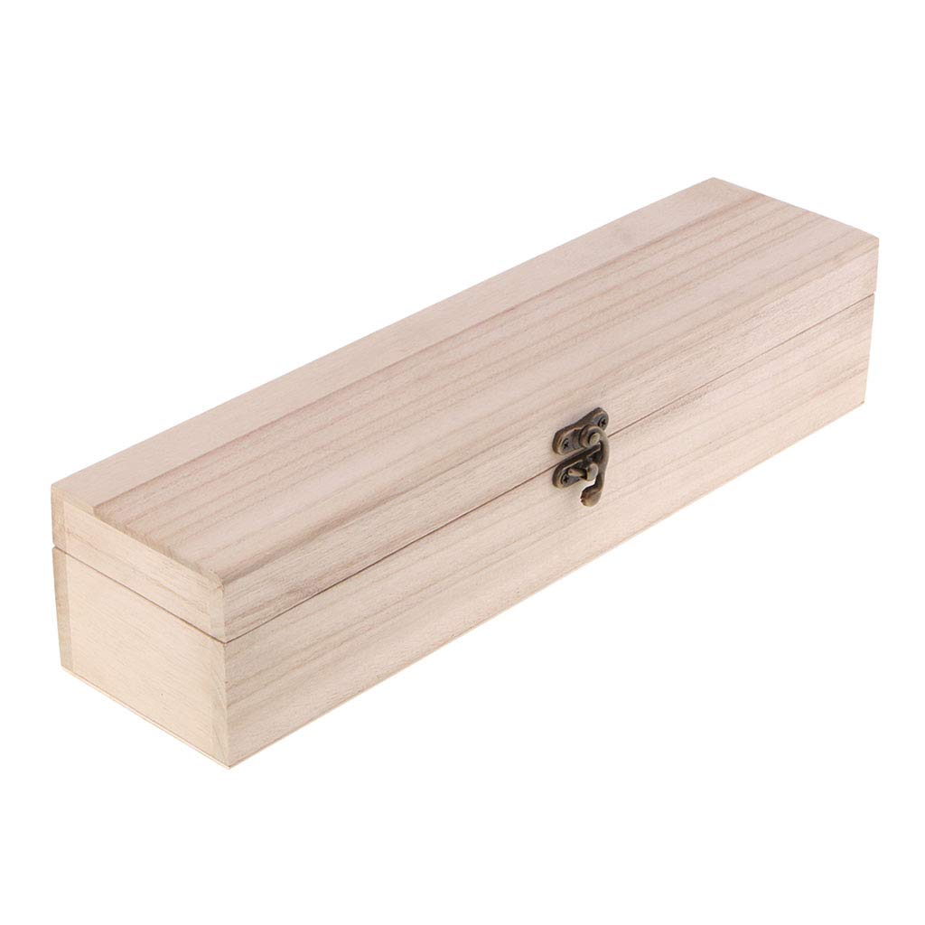Natural Unfinished Wood Box with Lid - Classic Handmade Pencil Case, Memory Keepsake Box for School, Office & Home Organization | Perfect for Stationery, Jewelry & Small Treasures Storage