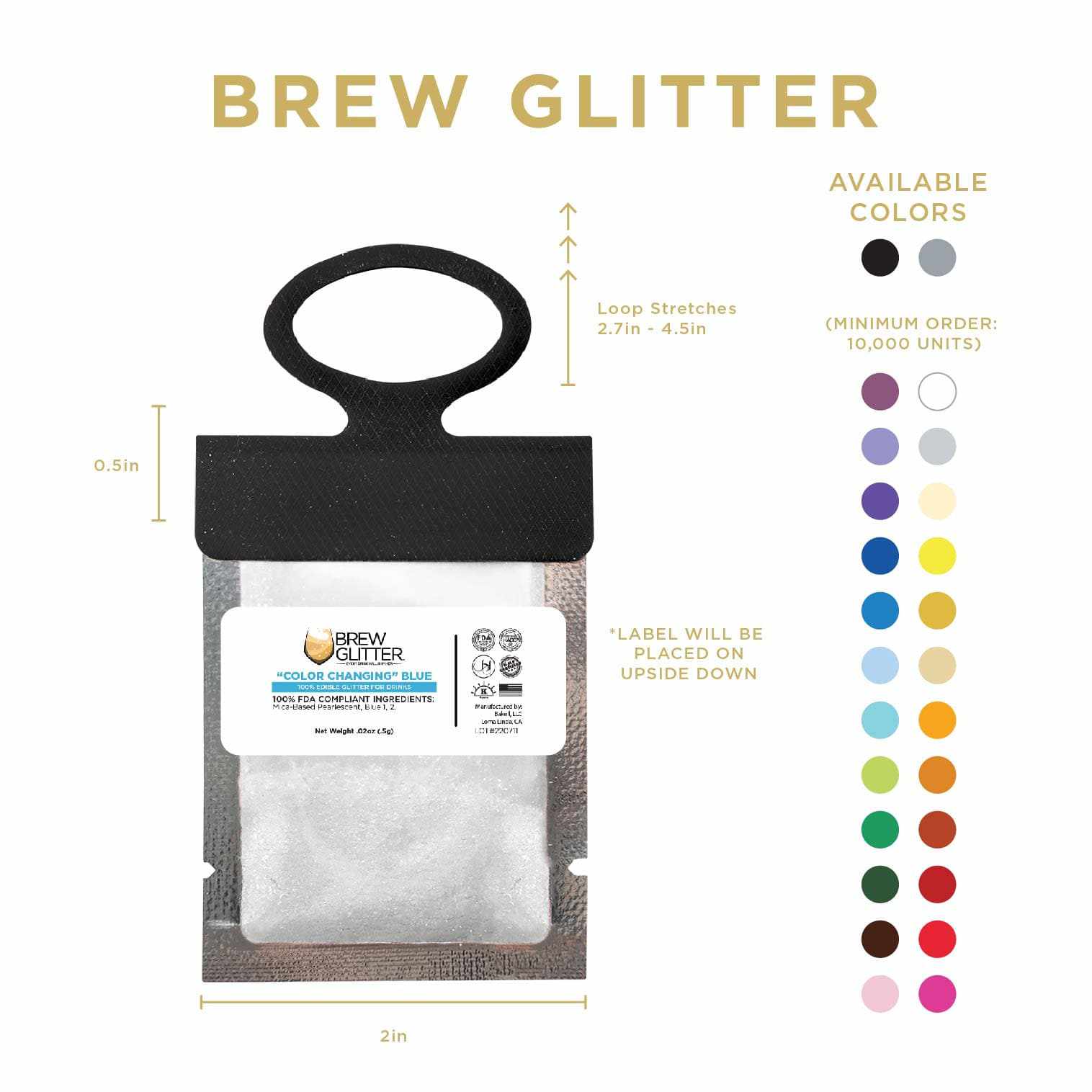 Blue Color Changing Brew Glitter® Necker - Fun & Unique Novelty Scarf for Parties, Raves & Festivals | Wholesale Bulk Orders Available
