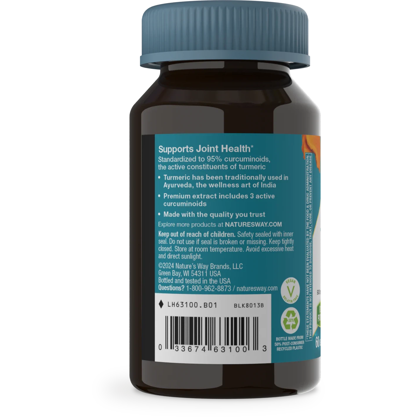 Nature's Way Turmeric Extract Supplement with Curcumin - Supports Joint Health & Inflammation Relief - Perfect for Active Lifestyles & Wellness Routines