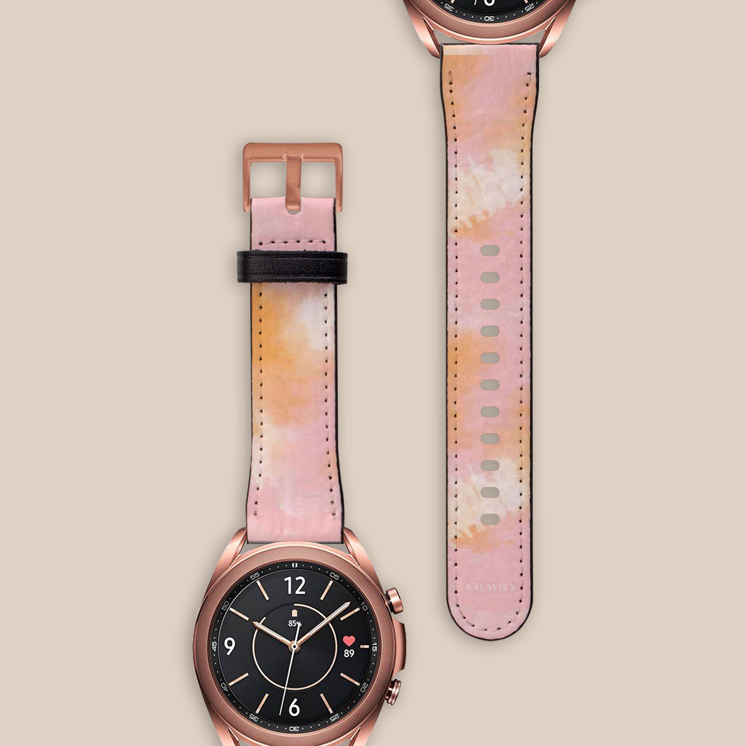 Pink Orange Tie Dye Galaxy Watch Band for Samsung Galaxy Watch 4/5/6 - Stylish & Comfortable Replacement Strap for Workouts, Running & Everyday Wear