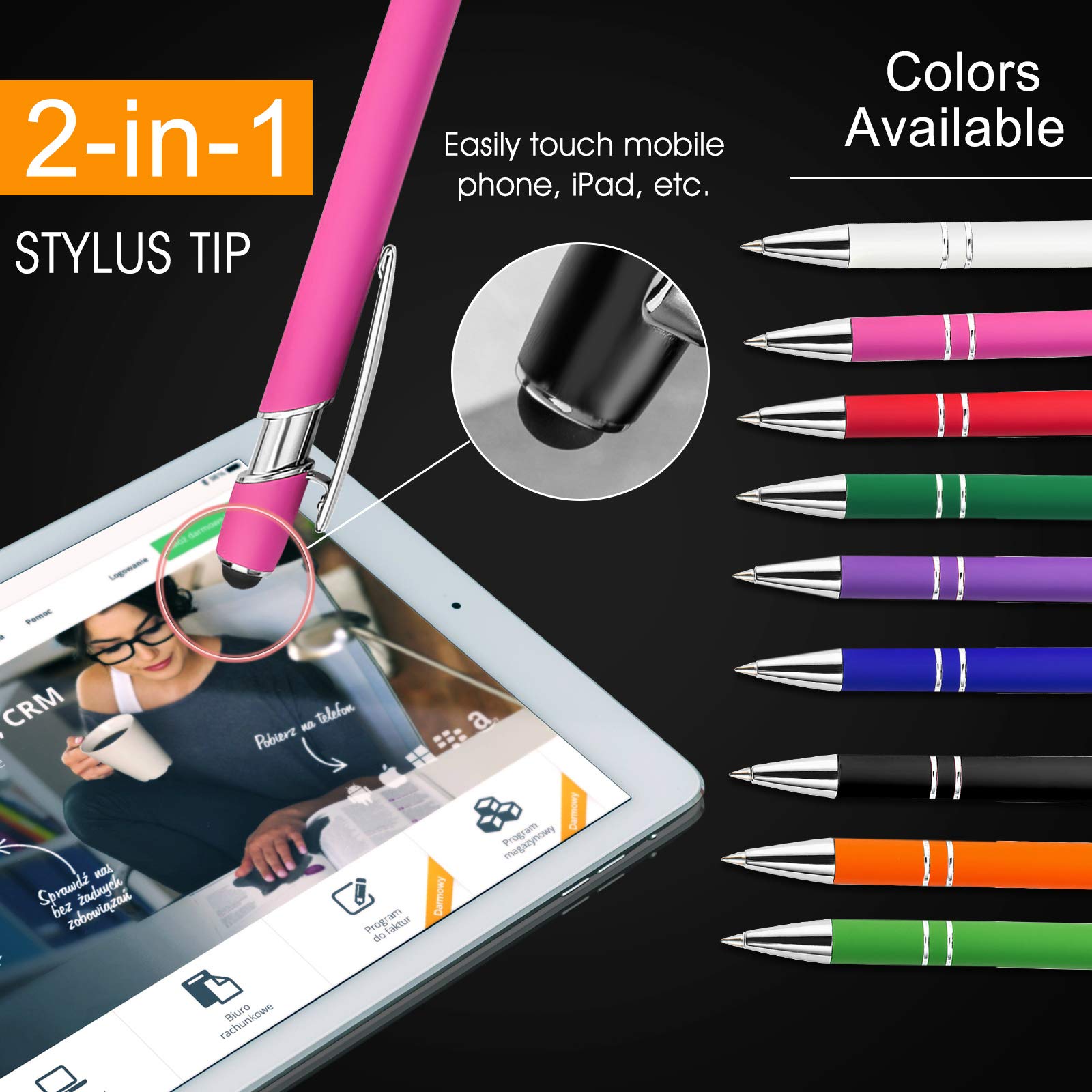 **Aolun 108 Custom Engraved Pens Bulk with Stylus - Personalized Metal Pens for Graduation, Birthday, Boss & Teacher Gifts - Engrave Name, Logo or Message - Soft Touch Light Green - Perfect for Office, School & Corporate Events**