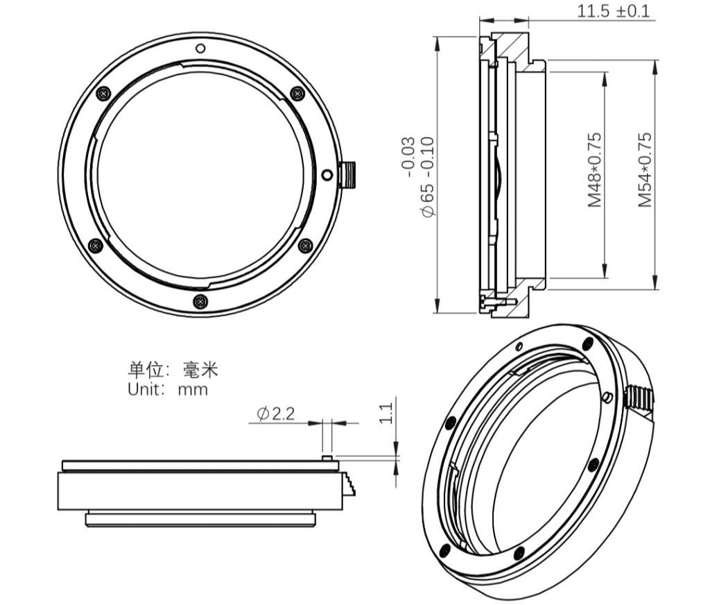 EOS Lens Adapter for 2 Inch Filter Wheel - Compatible with Canon DSLR Cameras for Astrophotography & Night Sky Photography