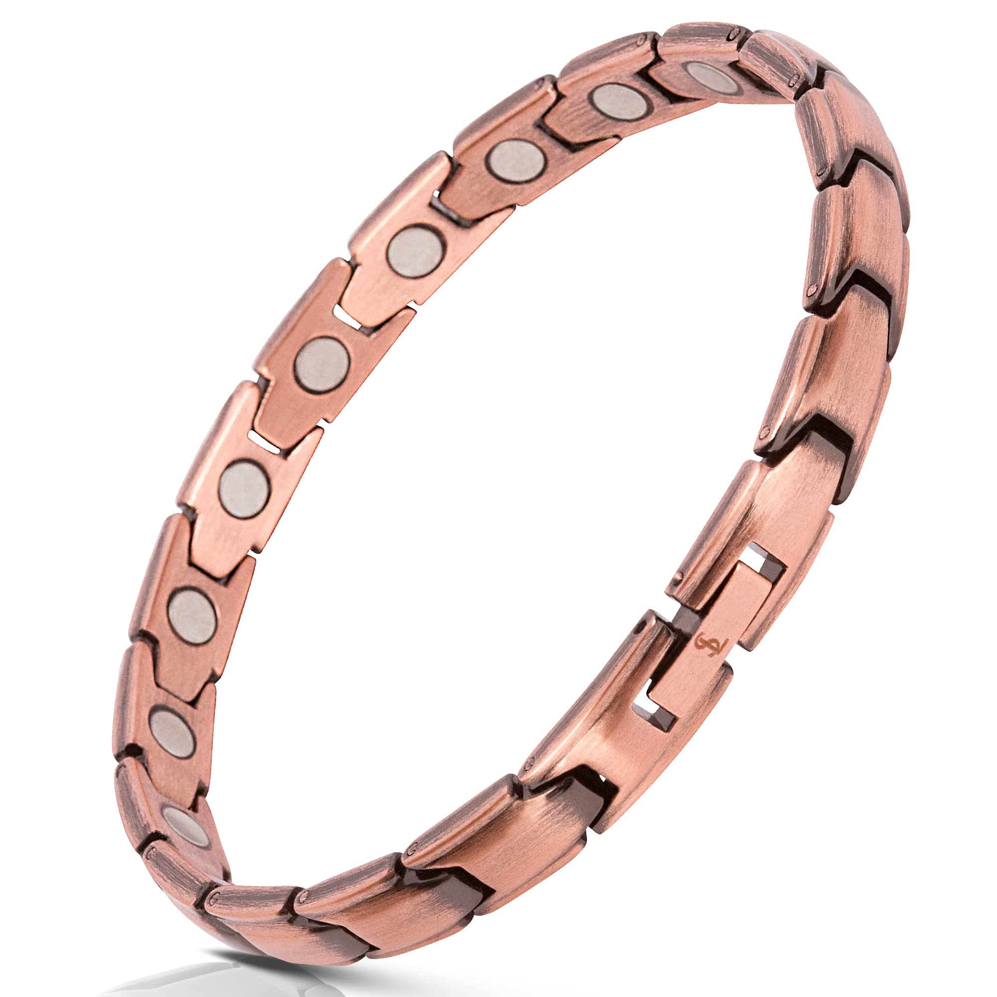 Elegant Adjustable Copper Magnetic Bracelet for Women - Sizing Tool Included for Perfect Fit | Pain Relief & Improved Circulation | Ideal for Daily Wear, Yoga & Wellness Lifestyle