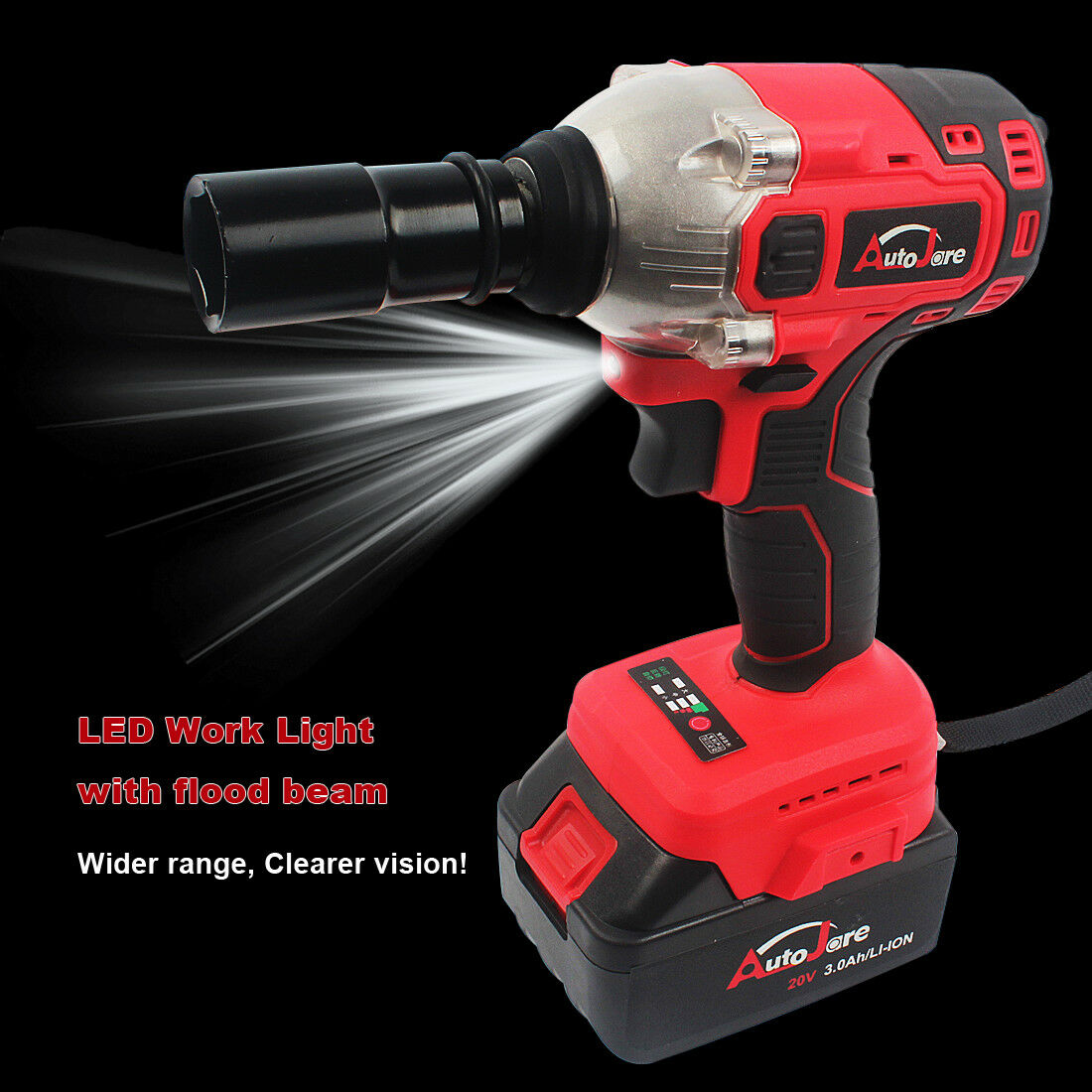 1/2 Inch 21V Brushless Impact Wrench - High Torque Electric Ratchet Gun with Battery - Perfect for Automotive Repair, Construction & DIY Projects