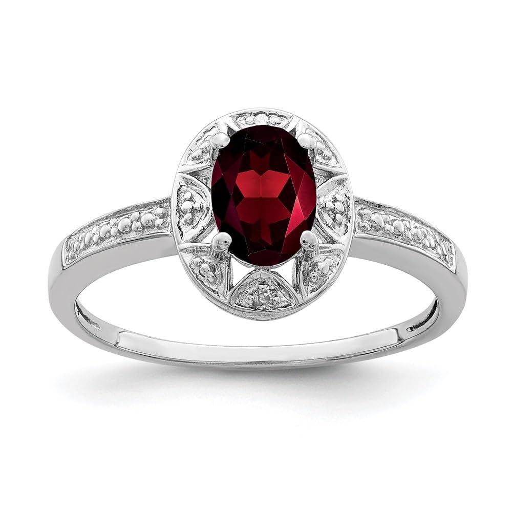 1ct Oval Cut Garnet & Diamond Accent Engagement Ring for Women - Vintage Style Wedding Band, Promise Ring, Anniversary Gift - Perfect for Proposals, Valentine's Day & Special Occasions