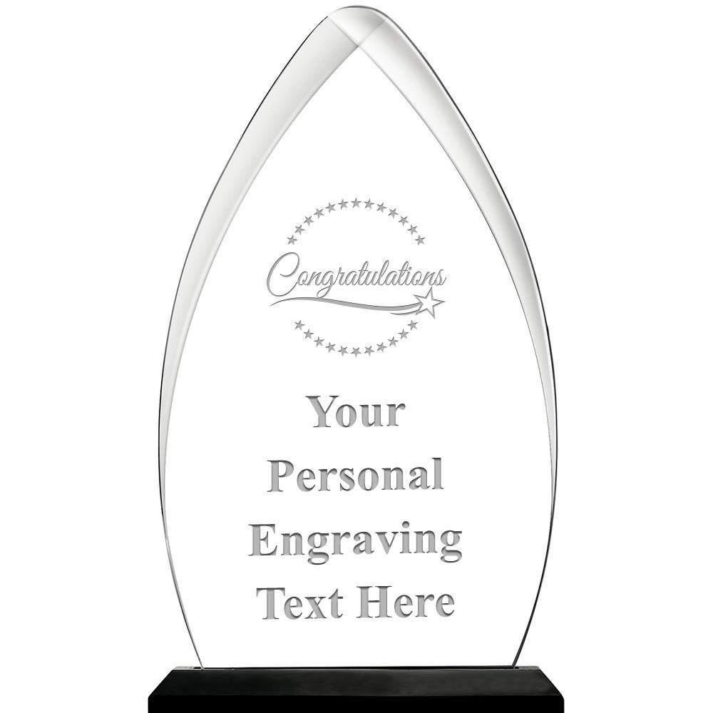 Custom Engraved Congratulations Acrylic Award Trophy - 6.75 Inch Height Personalized Recognition Gift for Graduation, Employee Appreciation & Milestone Celebrations