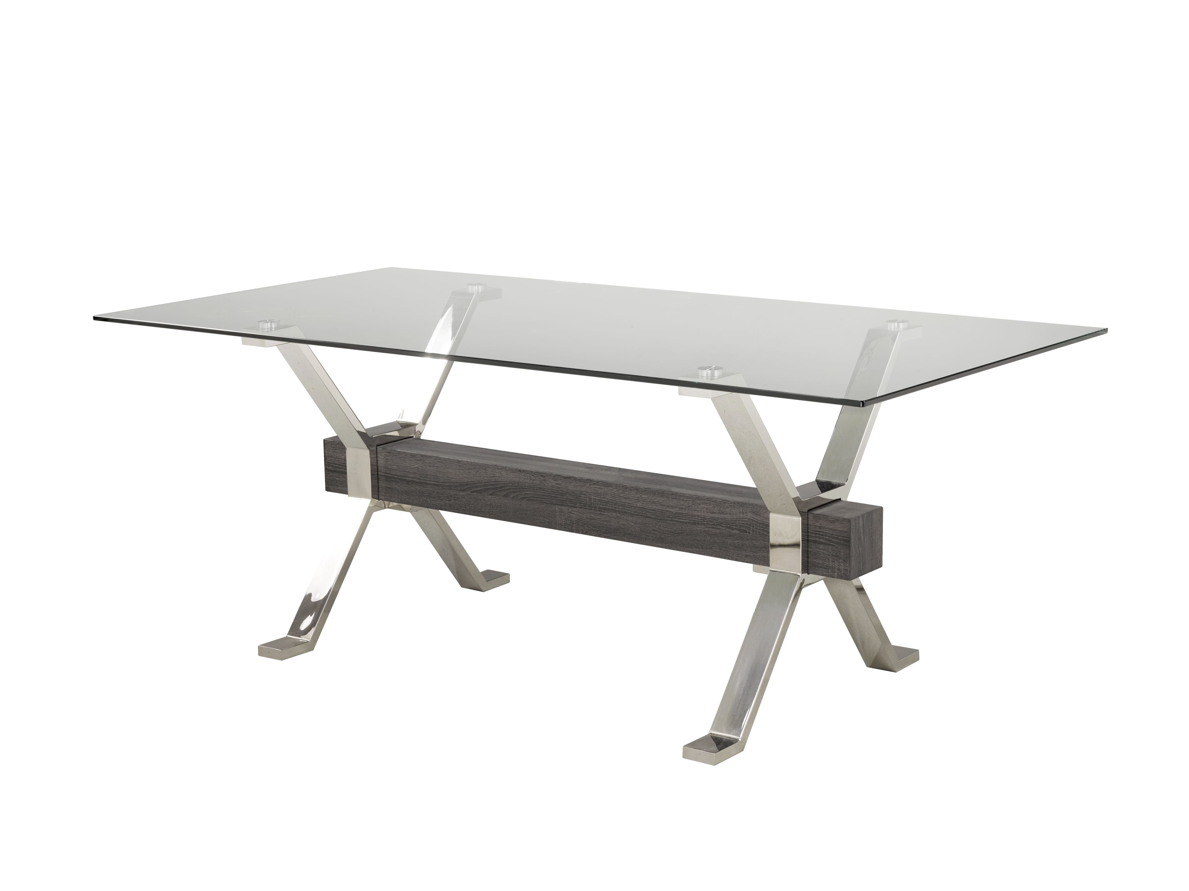 Ezra Modern Dining Table - Silver Finish | Elegant & Durable Metal Dining Table for Kitchen, Dining Room, or Small Space | Perfect for Family Meals & Entertaining Guests