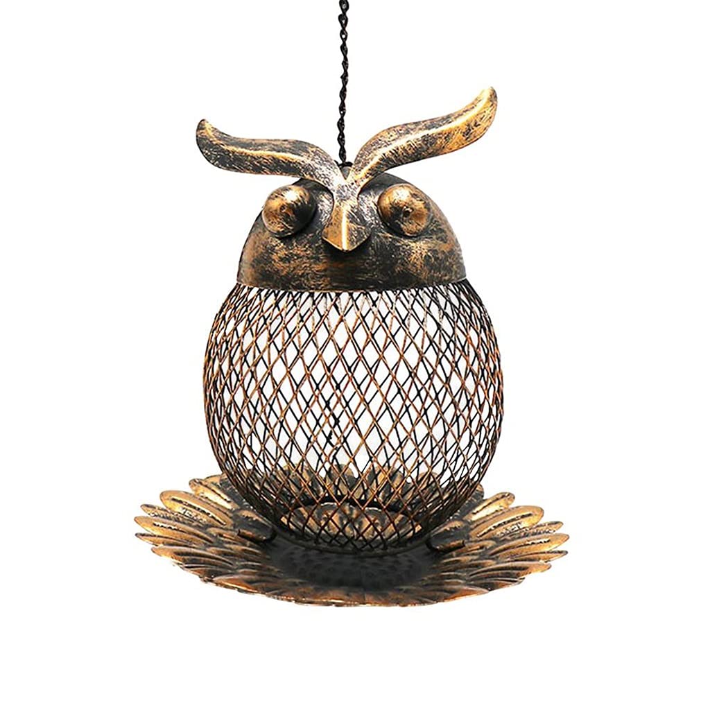 SLATIOM All Seasons Universal Bird Feeder - Owl Shaped Hanging Food Dispenser for Outdoor Garden, Park & Backyard - Nut Design Wild Bird Supplies for Year-Round Feeding (Perfect for Attracting Cardinals, Finches & Songbirds to Your Yard)