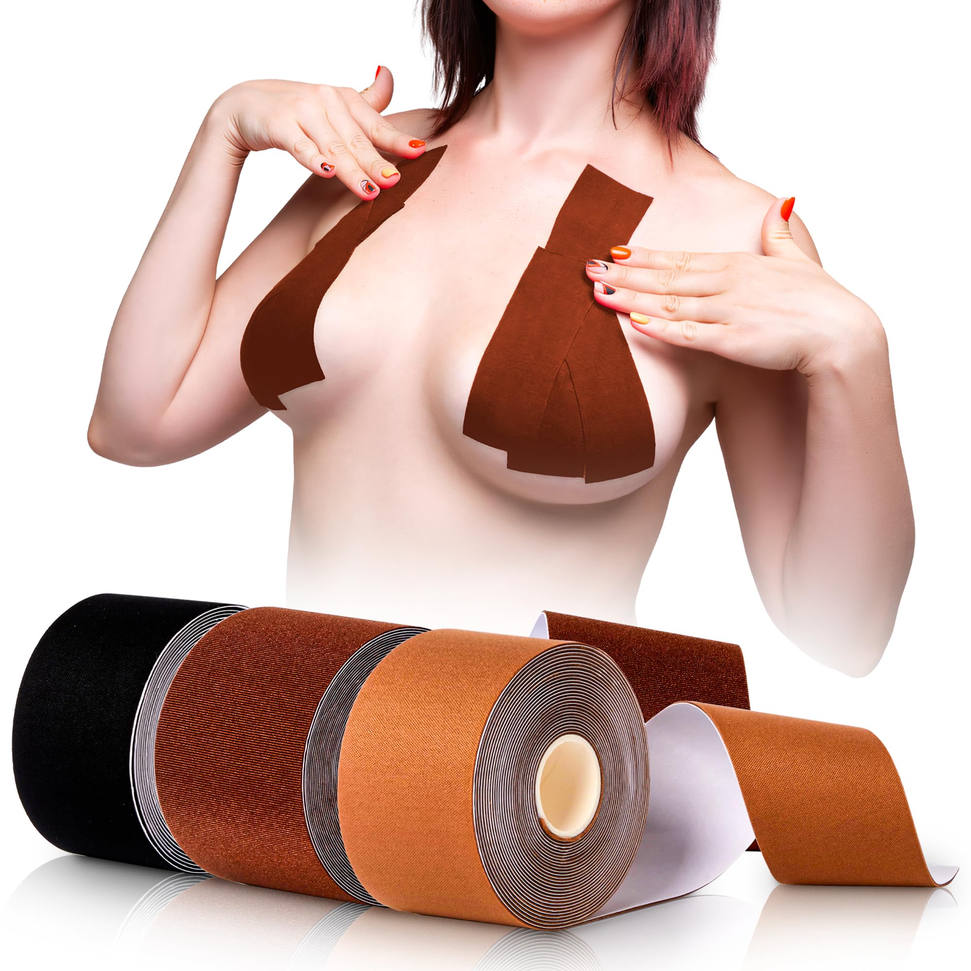Boob Tape for Breast Lift - Body Tape & Bra Lift Support for Large Bust - Nipple Tape & Boobytape for All-Day Comfort - Perfect for Dresses, Backless Outfits & Special Occasions