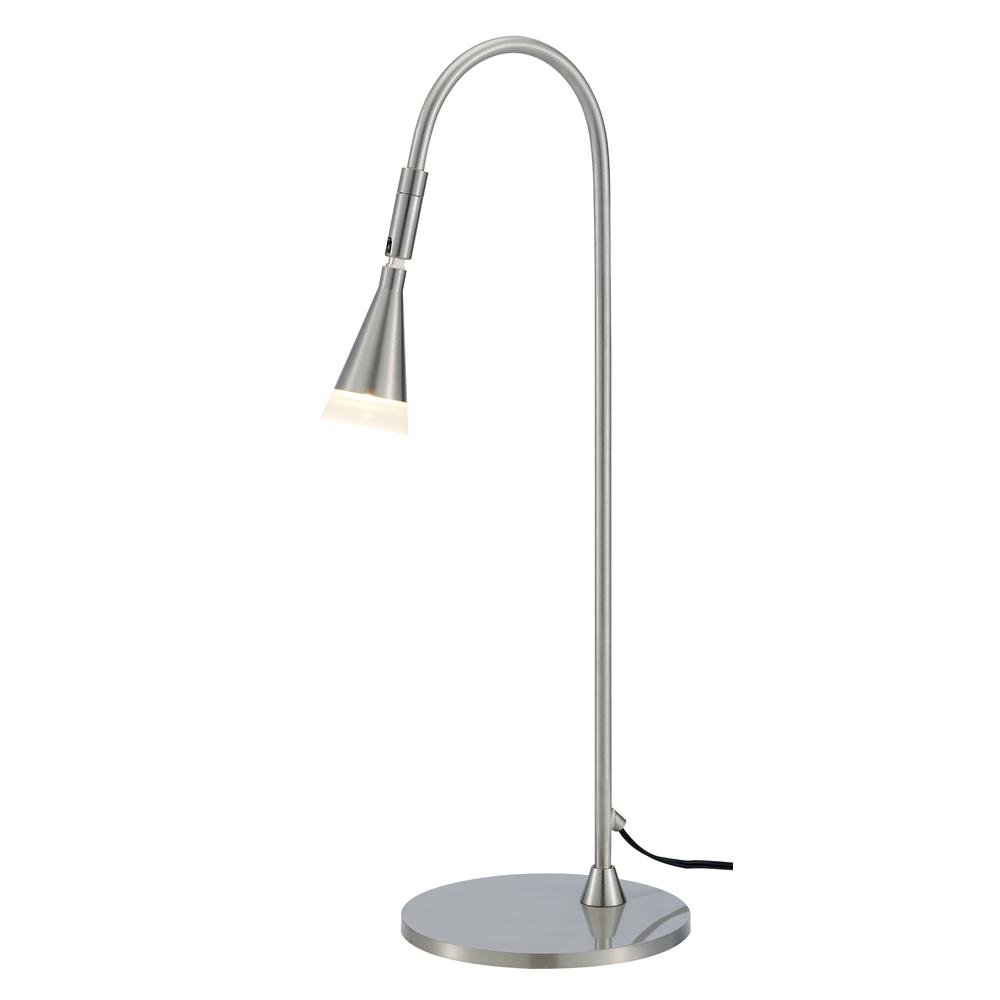 Adesso 3014-22 Pixie LED Desk Lamp in Satin Steel - Adjustable Modern Task Lighting for Office, Study & Home Workspace