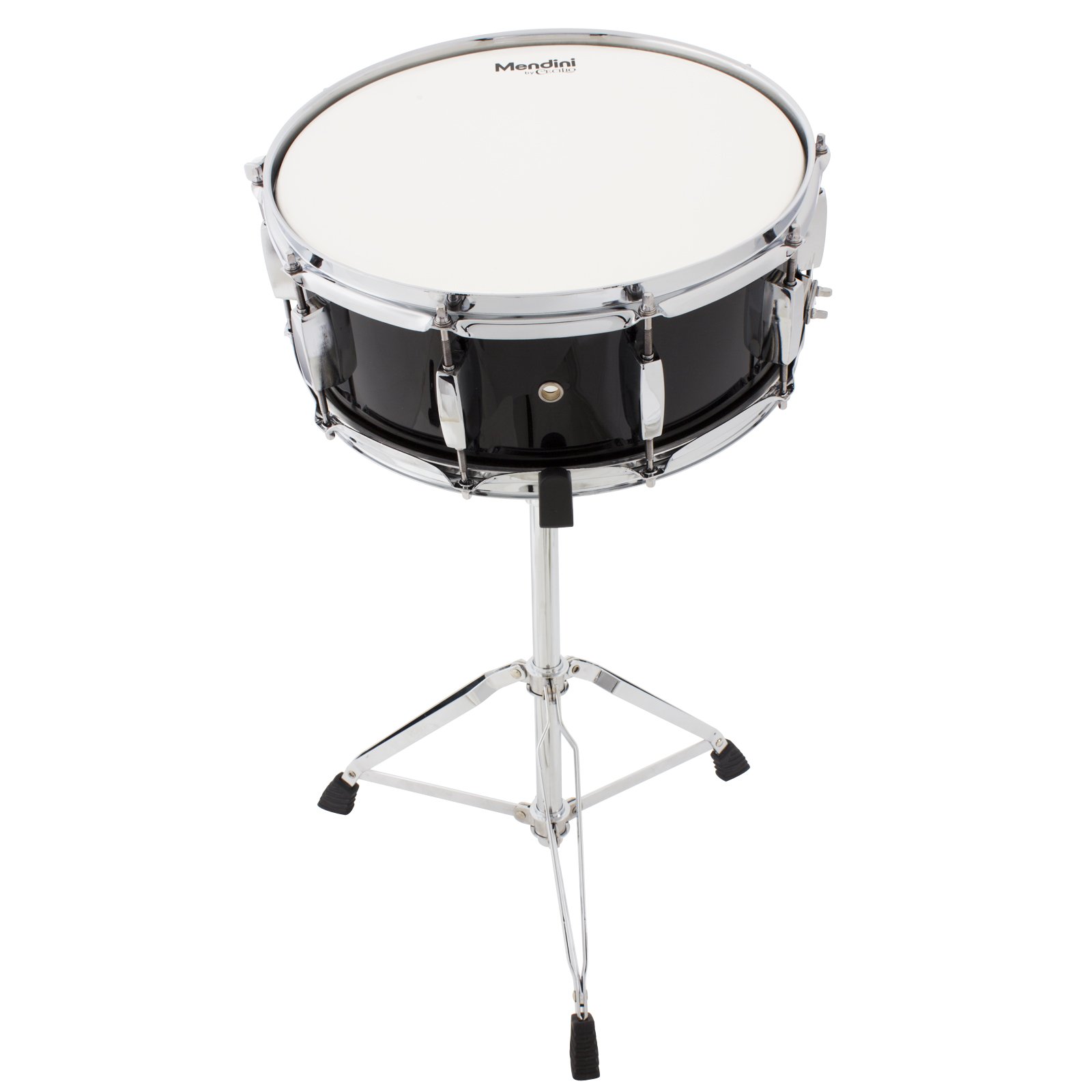 Mendini 14 x 5.5 Inch Black Snare Drum Set with Gig Bag, Drumsticks, Stand & Practice Pad - Perfect for Marching Band, School Students & Beginner Drum Practice - Ideal for Performances, Rehearsals & Home Practice