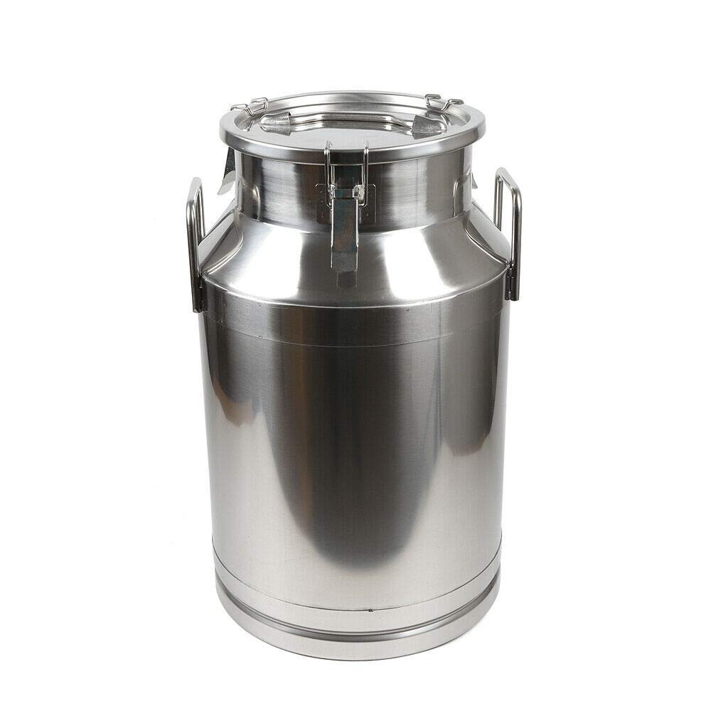 40L Stainless Steel Milk Can - Airtight Storage Container for Milk, Wine & Liquids - Sealed Lid Transport Jug for Dairy, Brewing & Bulk Liquid Storage - Perfect for Farms, Wineries & Commercial Kitchens