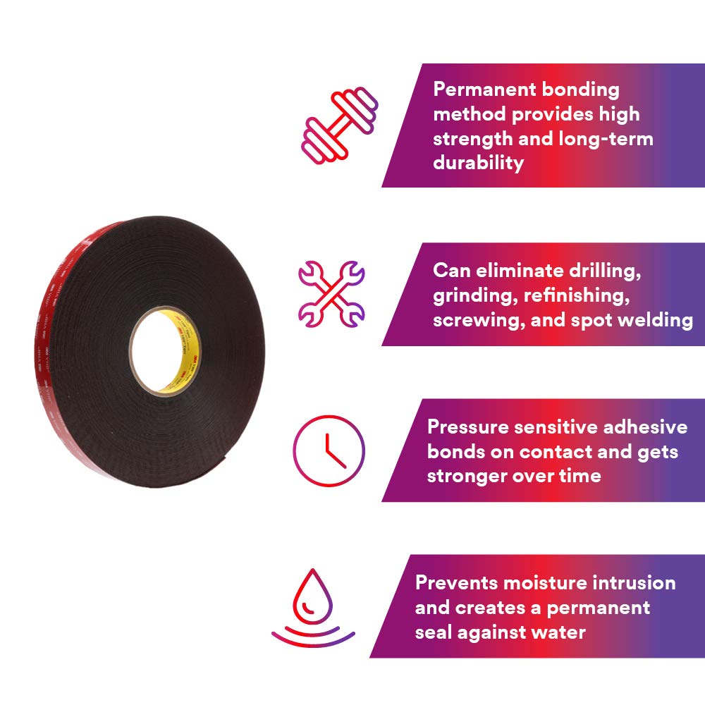 3M VHB Tape 5952 Heavy Duty Double-Sided Acrylic Foam Mounting Tape - 1