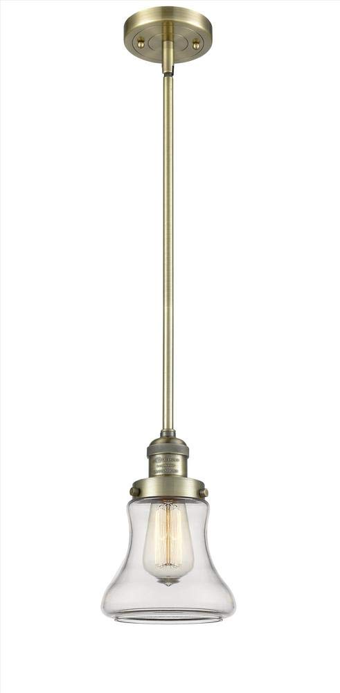 Innovations INNO201S-AB-G191-LED Mini Pendant Light Fixture - Antique Brass Finish, Dimmable LED Lighting for Kitchen Island, Dining Room & Bedroom Decor
