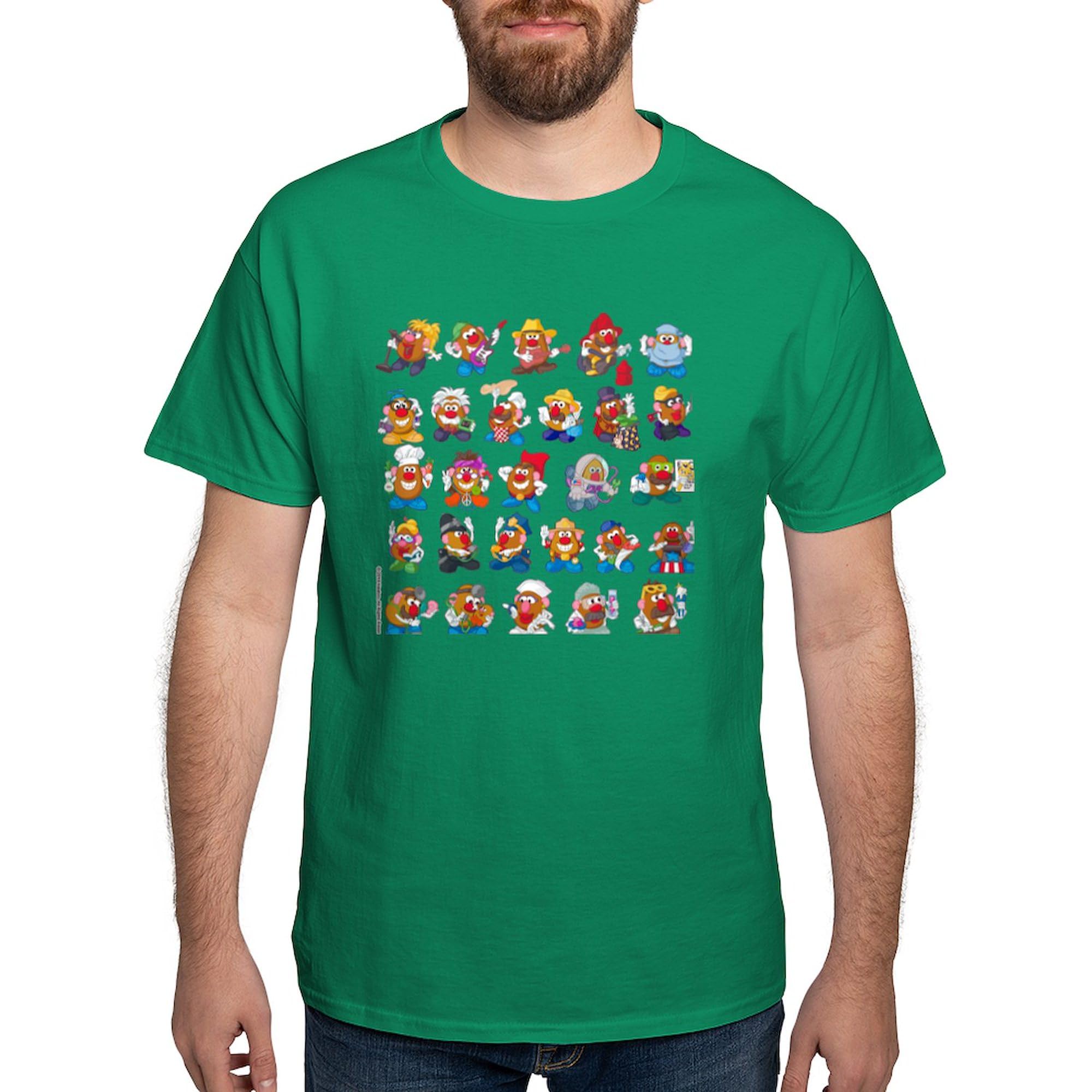 Mr. Potato Head Graphic Dark T-Shirt for Men - 100% Cotton Classic Tee | Funny Pop Culture Apparel for Casual Wear, Costume Parties & Potato Head Fans