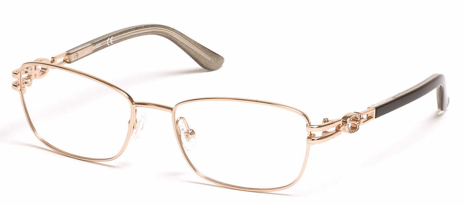 Guess GU2687 Eyeglass Frames - Shiny Rose Gold Frame & Lenses, 53mm | Stylish Women's Eyewear for Work, Party & Everyday Fashion Accessory
