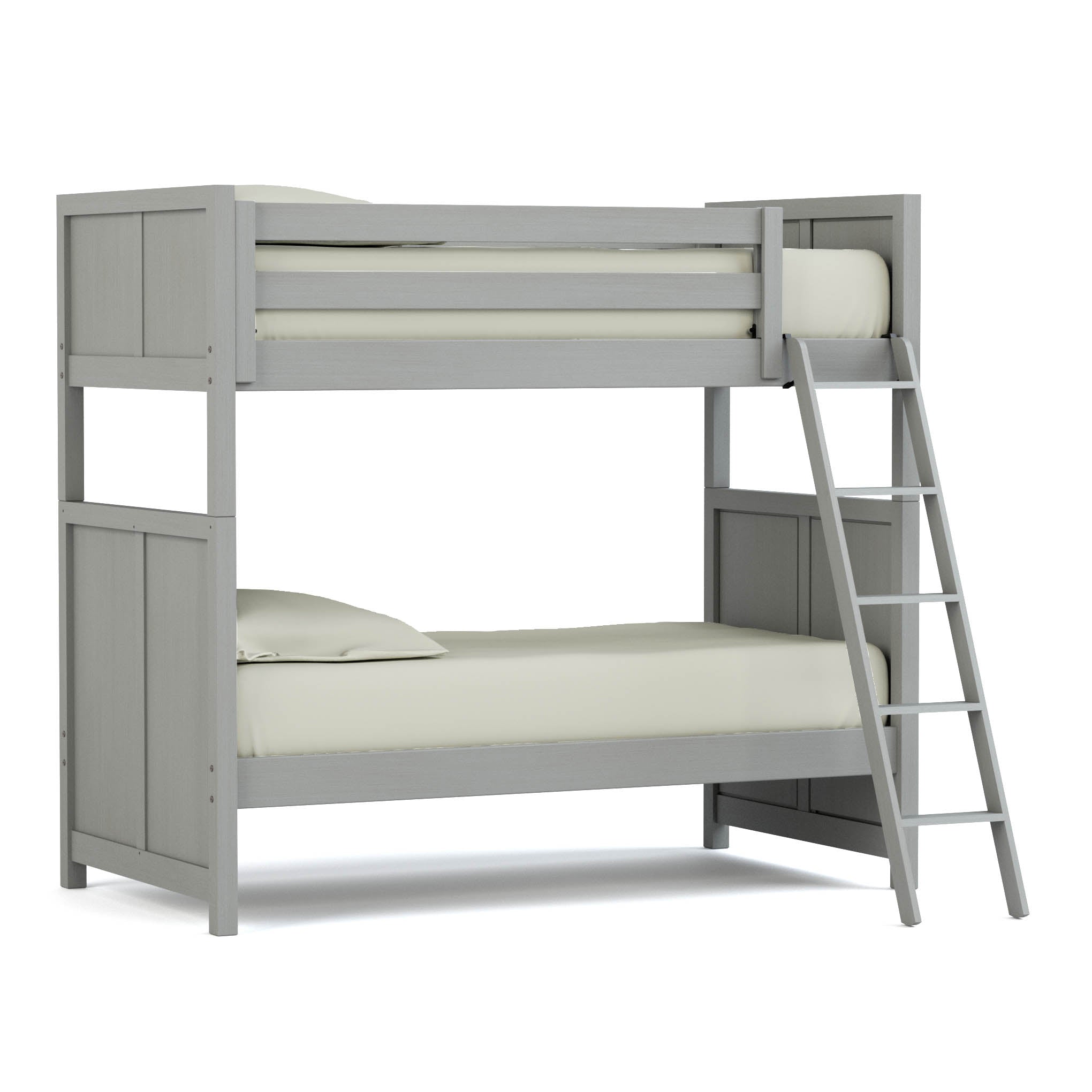 Dwyer Twin Over Twin Bunk Bed Set with Ladder & Guardrail - Sturdy Wooden Bunk Beds for Kids, Teens & Adults - Perfect for Small Bedrooms, Dorms & Guest Rooms