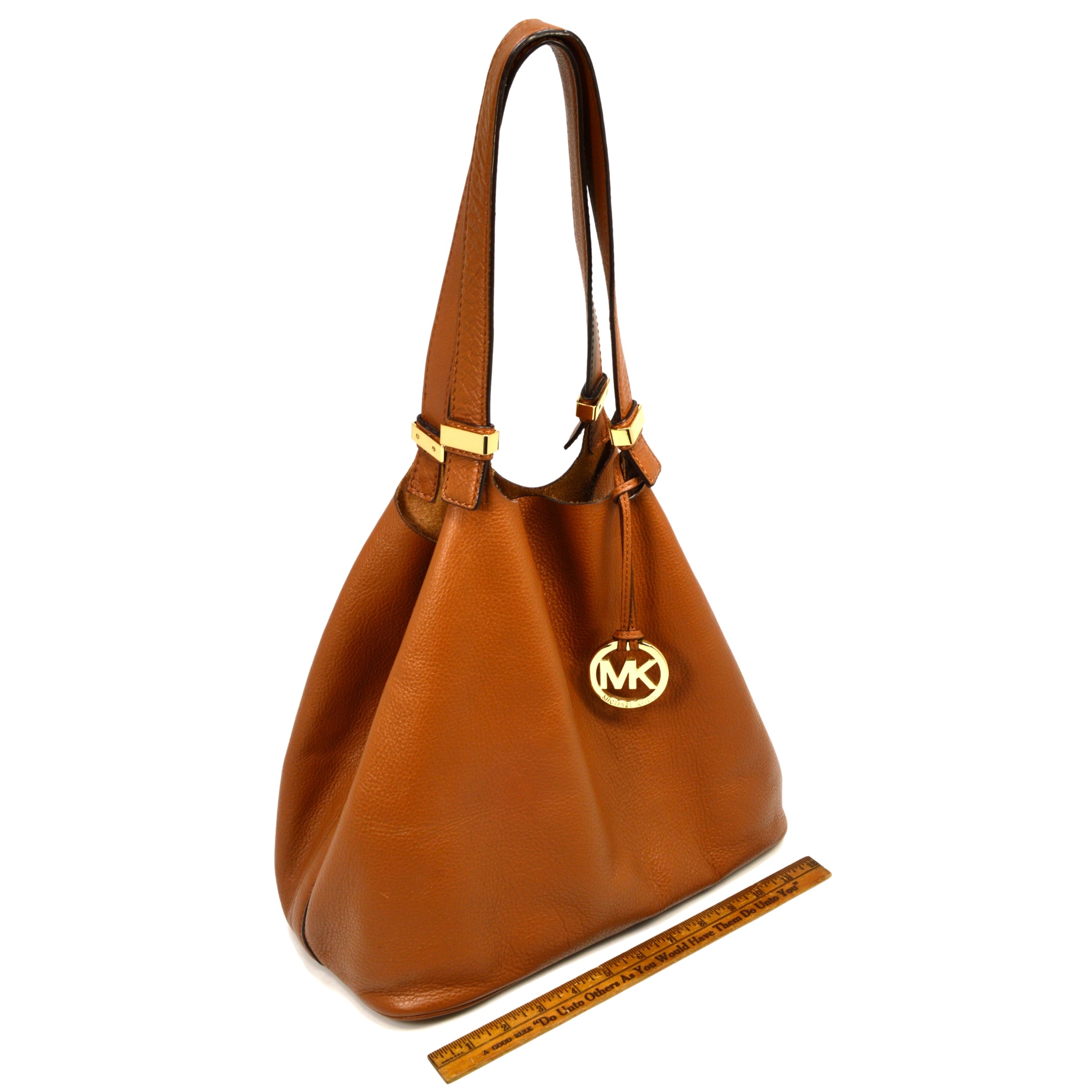 Pre-Owned MICHAEL KORS Colgate Leather Shoulder Tote Bag - Large Brown MK Handbag for Women | Perfect for Work, Travel & Everyday Use