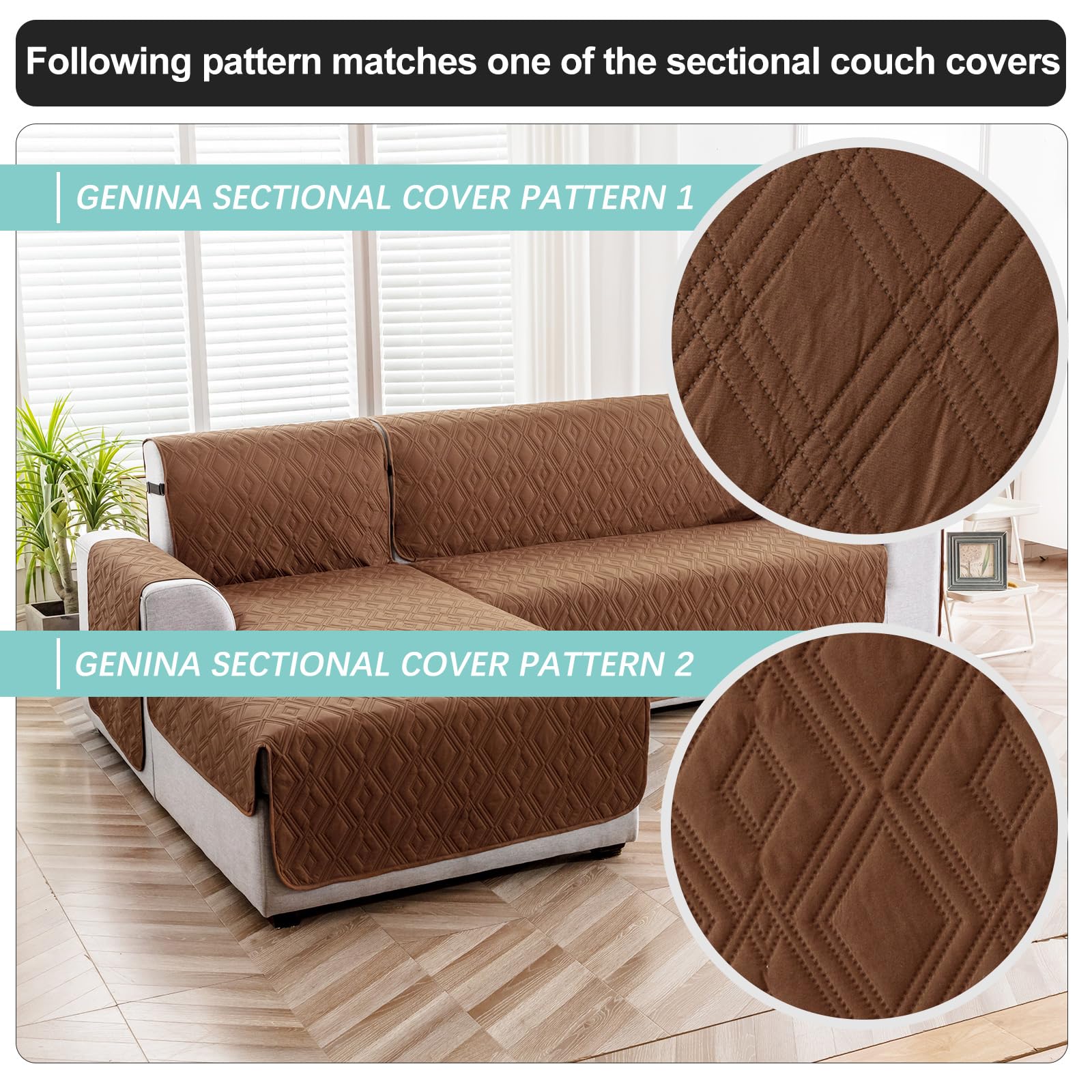 **Reversible L-Shaped Sectional Sofa Cover for Pets & Kids - Brown X-Large - Durable Furniture Protector for Dogs, Chaise Lounge & Living Room**    *(Perfect for Pet Owners & Families - Protects Sofas from Scratches, Spills & Hair - Ideal for Living Rooms, Family Rooms & Pet-Friendly Spaces)*