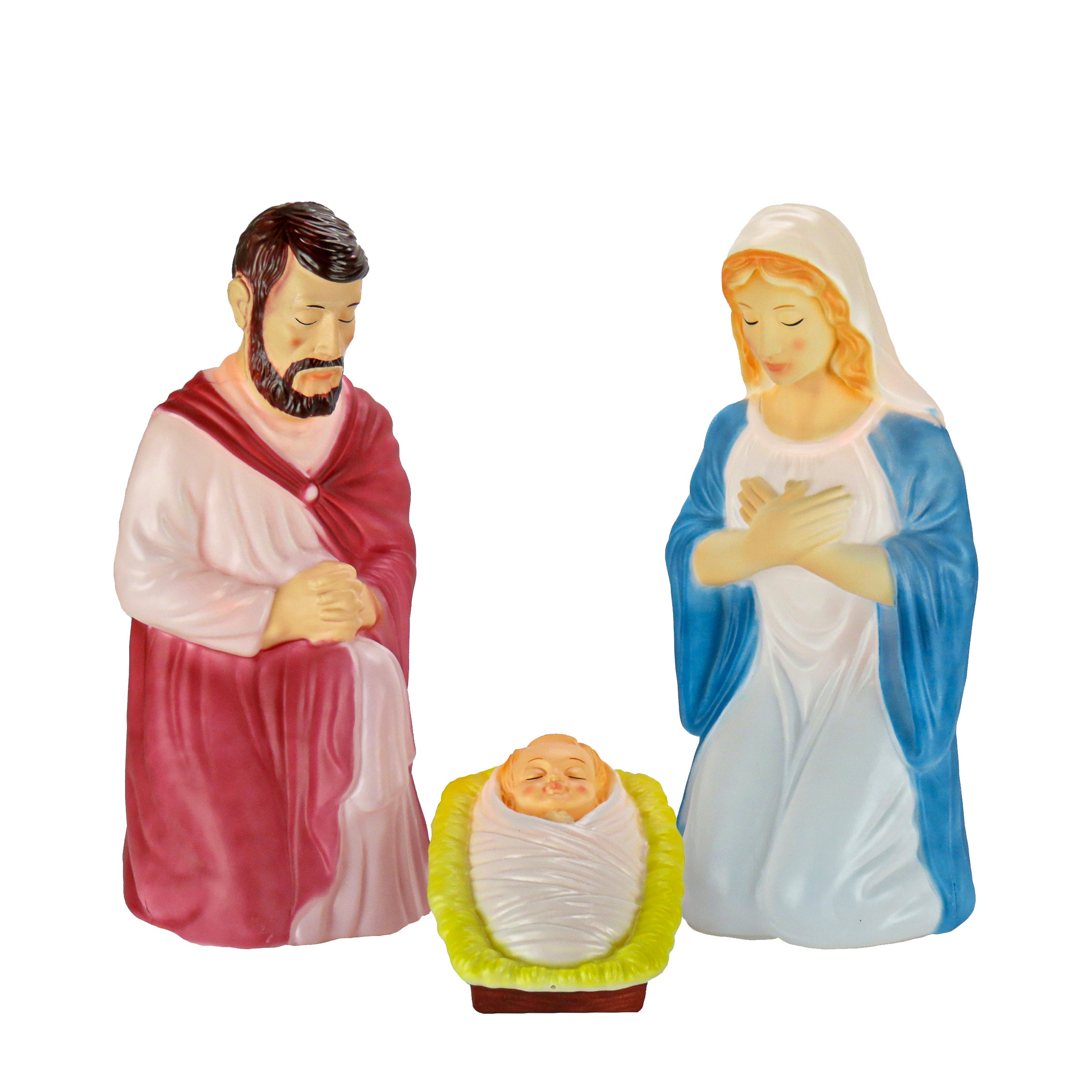 28 Inch Lighted Nativity Set - Holy Family Mary Joseph and Jesus Christmas Decoration for Home, Church, and Outdoor Nativity Displays