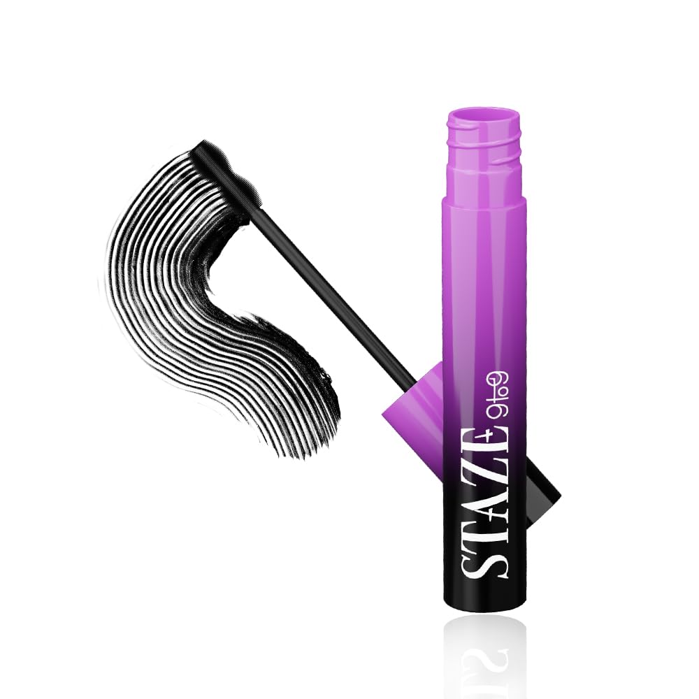 Staze 9to9 All Eyes on You Volumizing Mascara - Smudgeproof, Waterproof & Clump-Free | High Impact Black Tubing Mascara (5ml) for Day to Night Wear | Perfect for Work, Date Night & Special Occasions