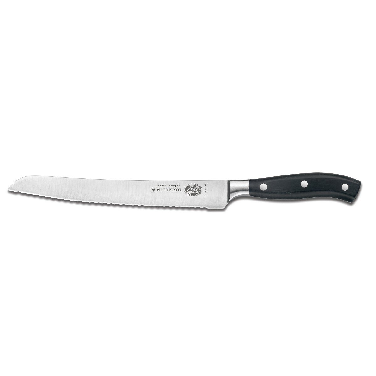 Victorinox Kitchen Grande Maitre 9-Inch Bread Knife with Ergonomic POM Handles - High-Quality Forged Steel Blade - Perfect for Slicing Bread, Pastries & More - Includes Gift Box (Model 7.7433.23G) - Ideal for Home Bakers, Professional Chefs & Culinary Enthusiasts