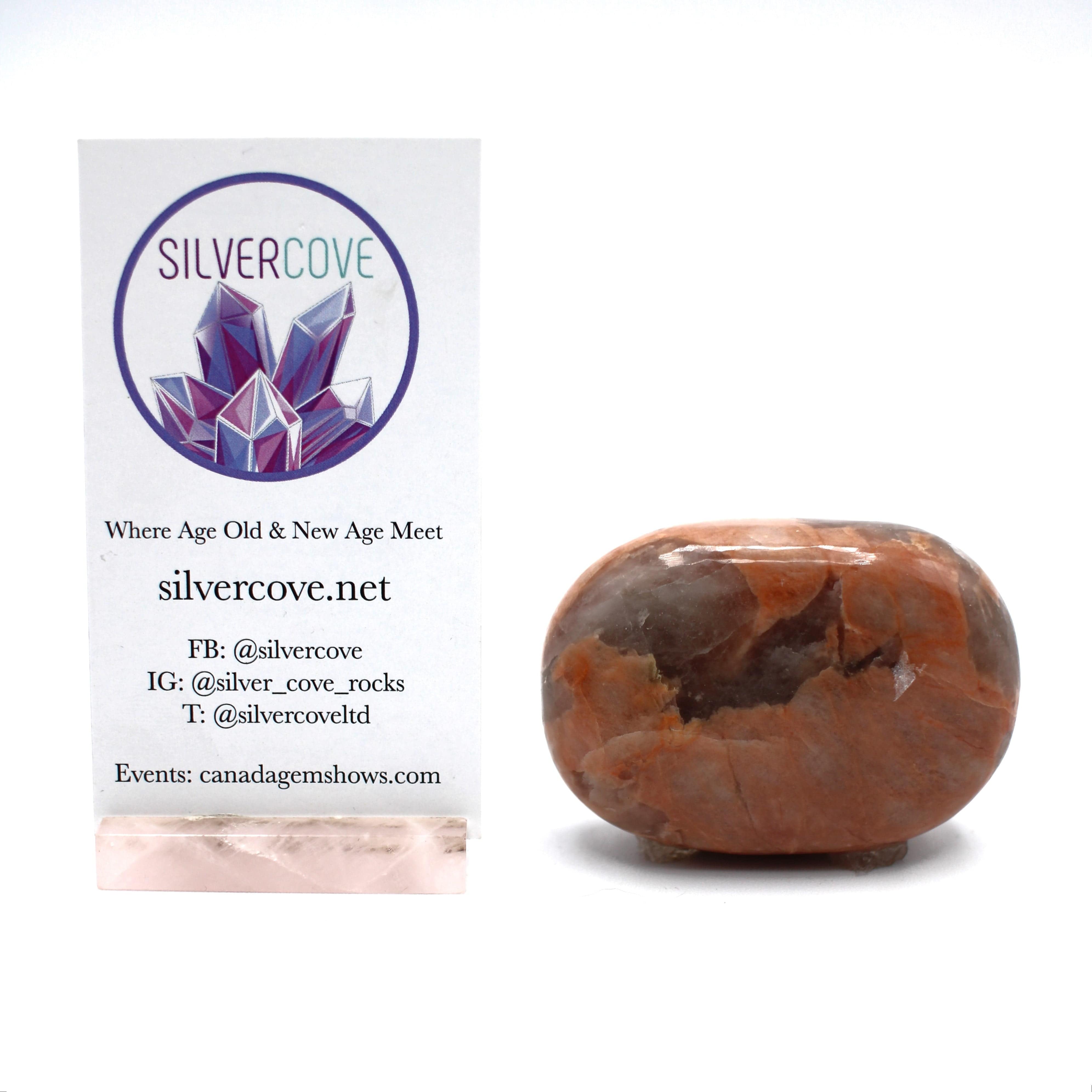 Natural Canadian Peach Moonstone Palm Stone - Healing Crystal for Stress Relief, Meditation & Energy Balance - Perfect for Yoga, Reiki & Spiritual Practices
