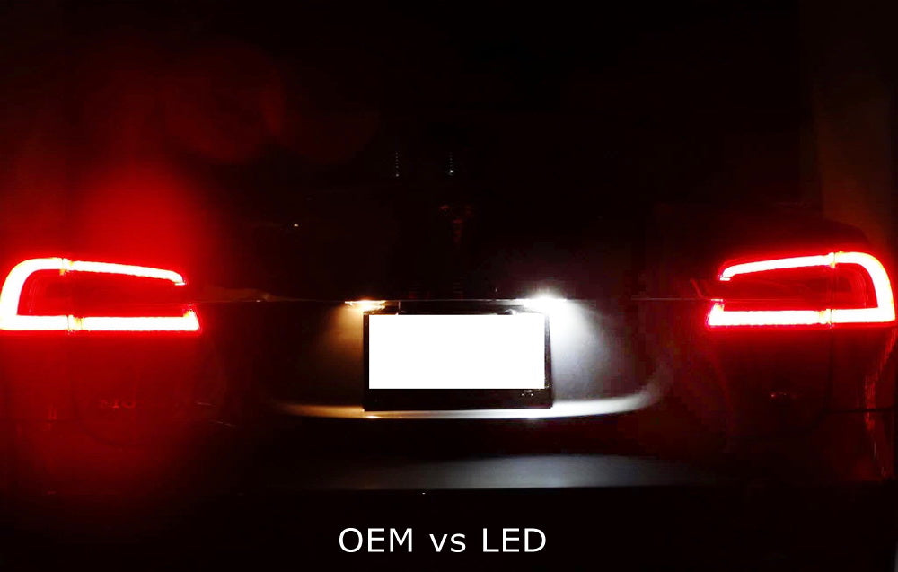 Direct Bolt-On Replacement White Full LED License Plate Lights for 2012-2016 Tesla Model S - Upgrade Your Car Lighting for Nighttime Safety & Style