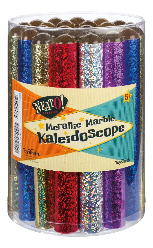 Neato! Metallic Marble Kaleidoscope - Colorful Optical Toy for Kids & Adults, Perfect for Science Experiments, Party Favors & Sensory Play