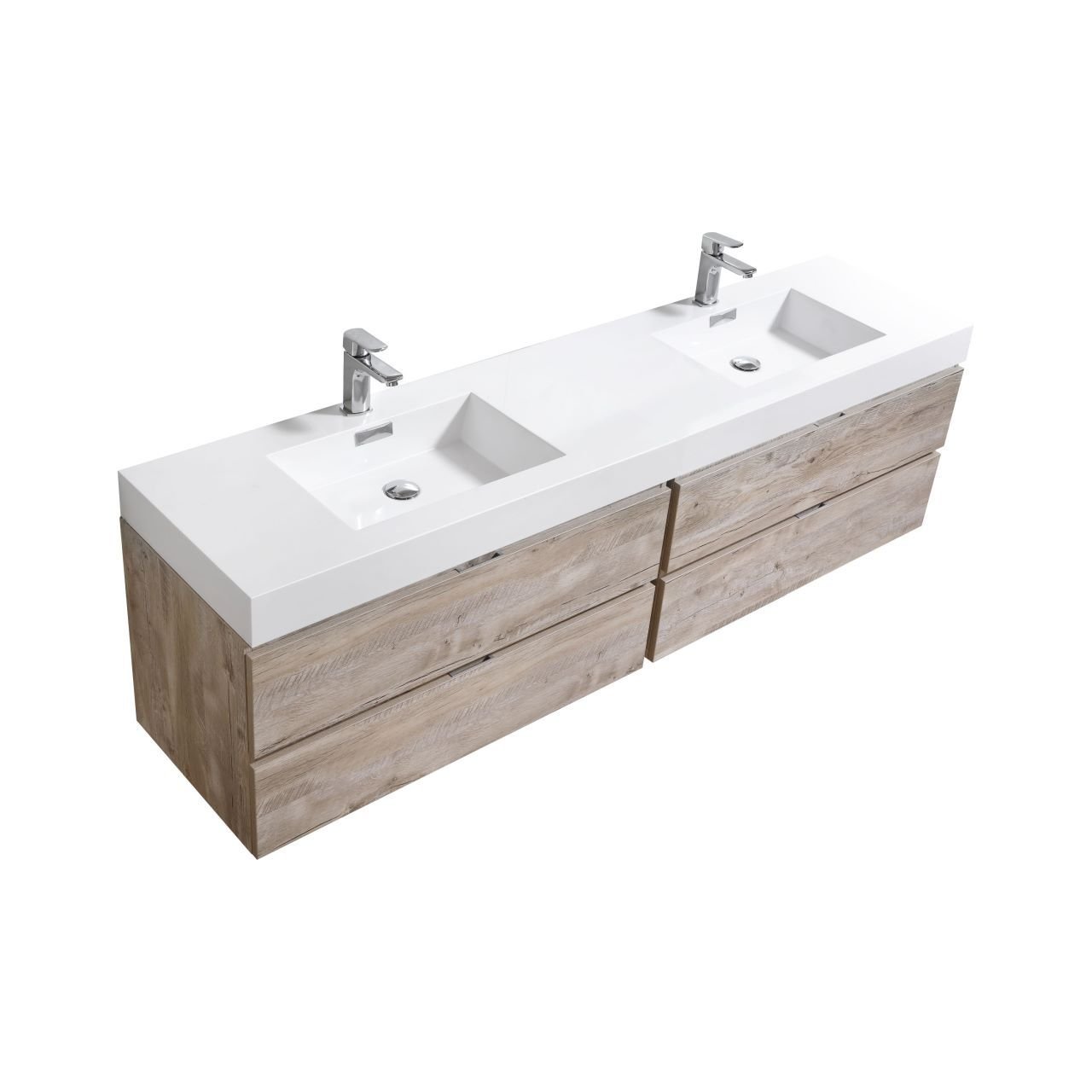 KubeBath Bliss 80 Inch Wall Mount Modern Double Sink Bathroom Vanity with Soft Close Doors - Perfect for Contemporary Home Bathroom Renovation and Spa-Like Retreats