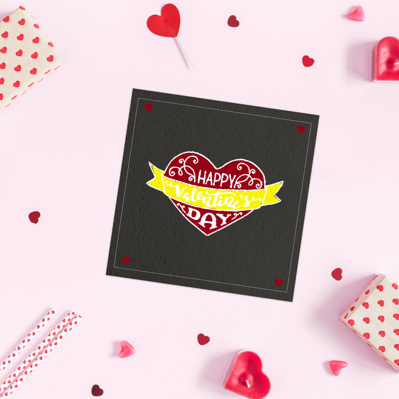 Valentine's Day Clear Stamps Set - Love Hearts, Words & Banners Rubber Stamps for DIY Card Making, Scrapbooking, Embossing - Transparent Silicone Seals for Valentine's Day Crafts, Greeting Cards & Paper Albums | Perfect for Handmade Valentine Gifts & Romantic Decorations