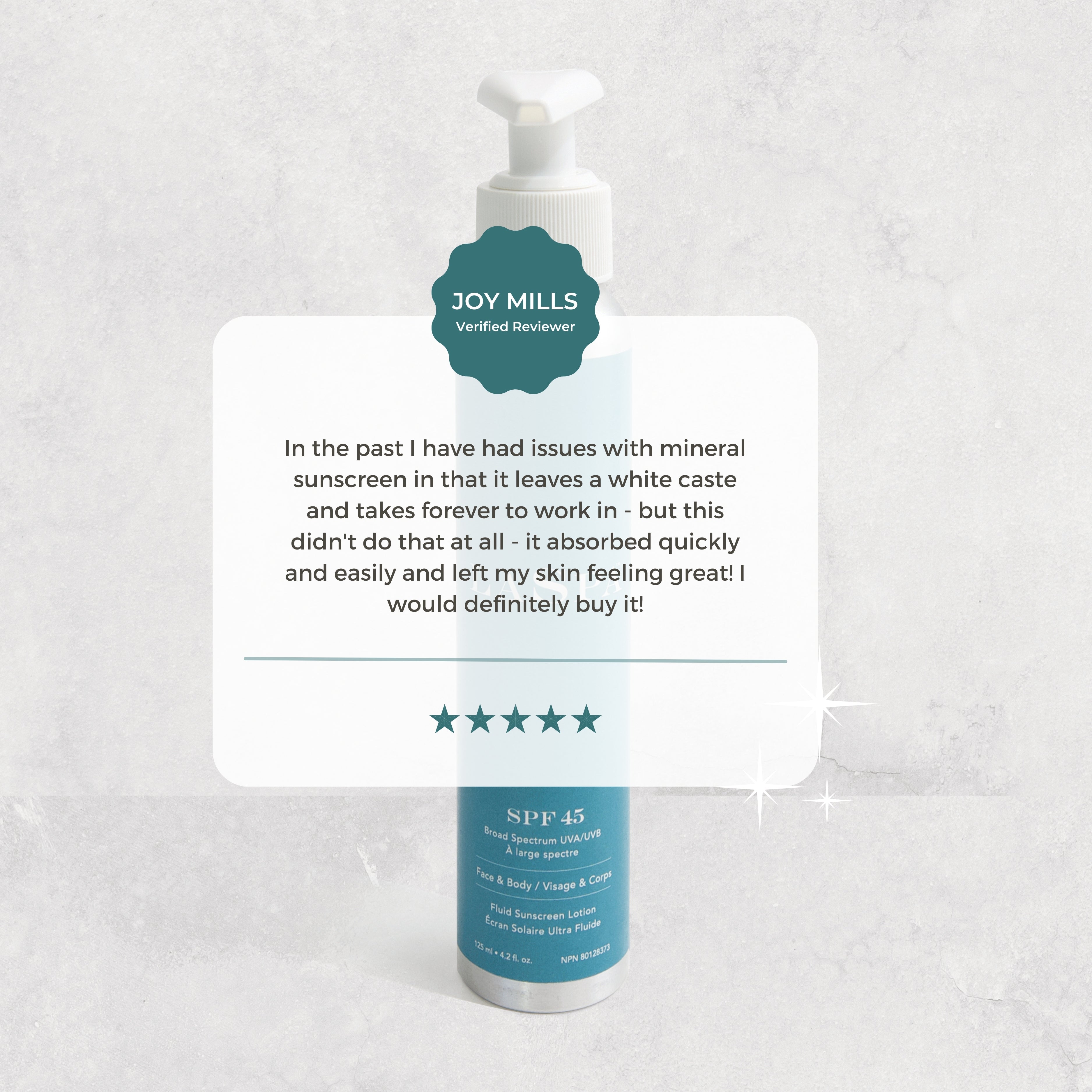 SPF 45 Mineral Sunscreen Lotion for Face & Body - Natural Zinc Oxide Protection - Broad Spectrum UVA/UVB Defense - Water Resistant - Perfect for Beach, Swimming & Outdoor Activities