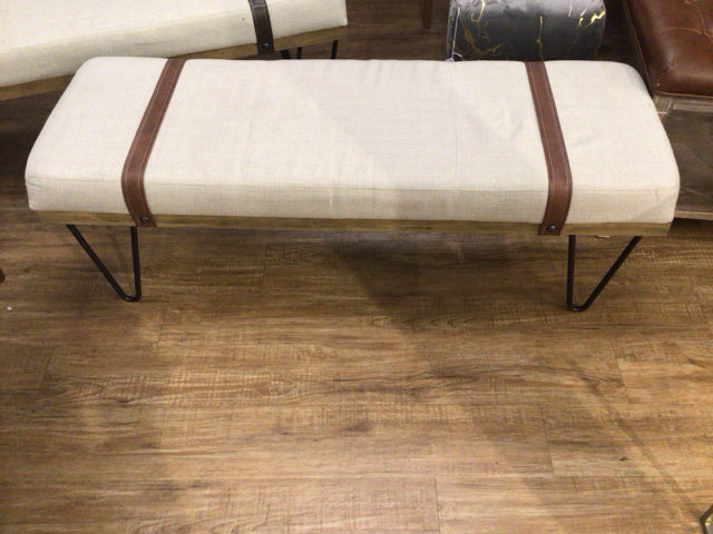 Coaster Upholstered Leather Strap Bench - Entryway, Bedroom & Living Room Seating Furniture for Home Decor
