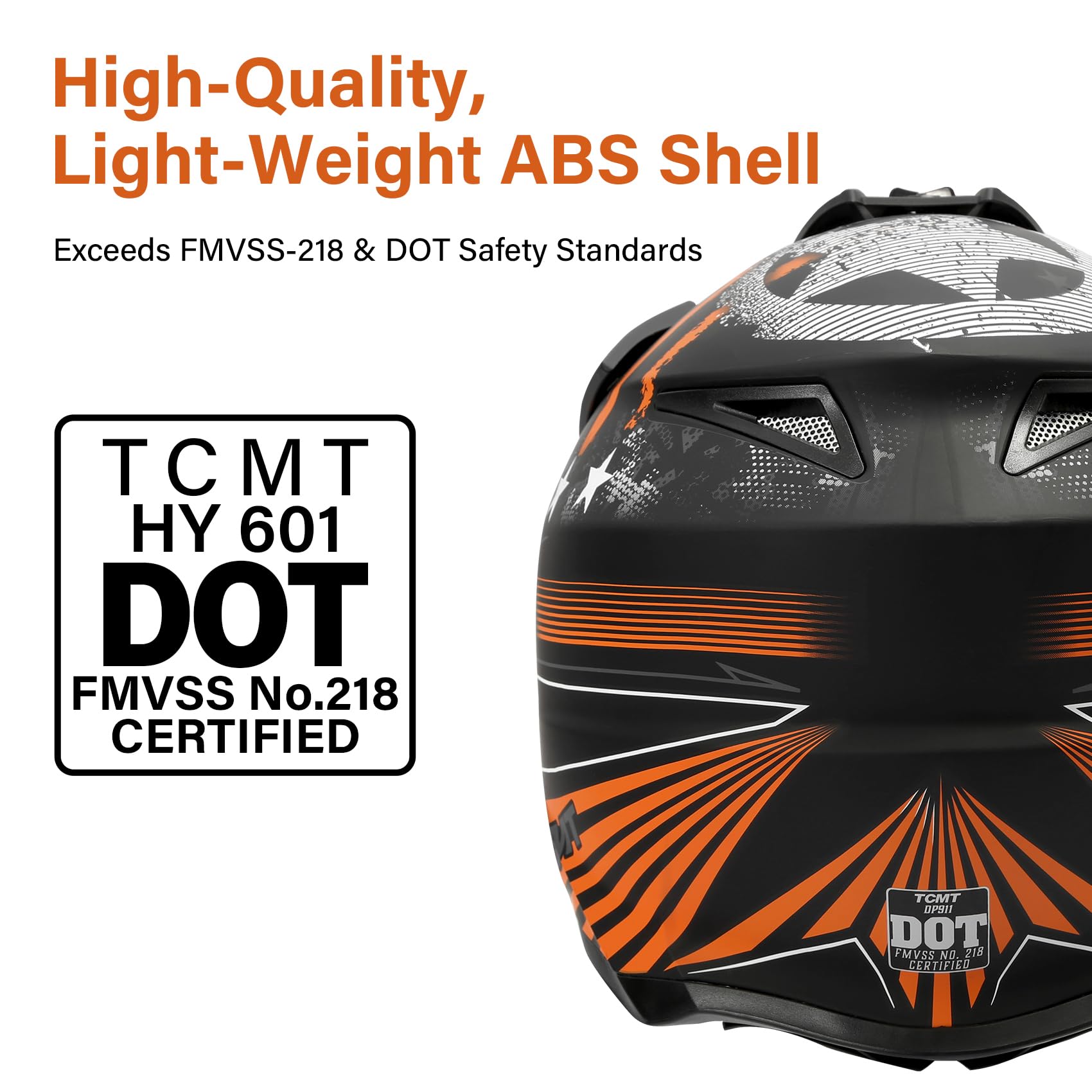 TCMT DOT Approved Full Face MX Helmet for Men & Women - Motocross, Dirt Bike, ATV & Mountain Bike Off-Road Safety Gear | Perfect for Racing, Trail Riding & Extreme Sports Adventures