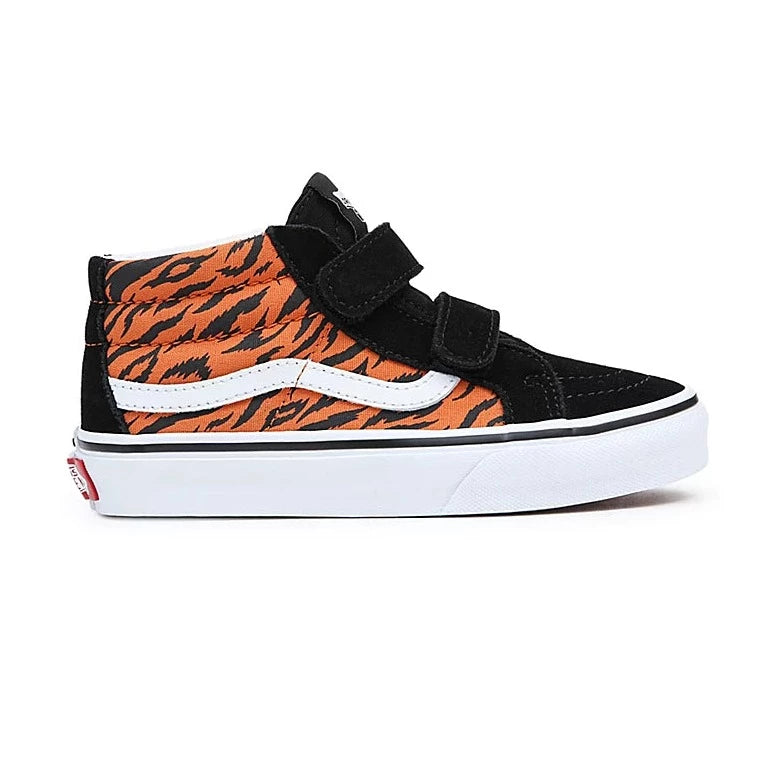 Vans SK8 Mid Reissue V Tiger Sneakers - Orange/Black/White - Youth Skate Shoes for Boys & Girls | Perfect for Skateboarding, Streetwear Fashion & Casual Wear
