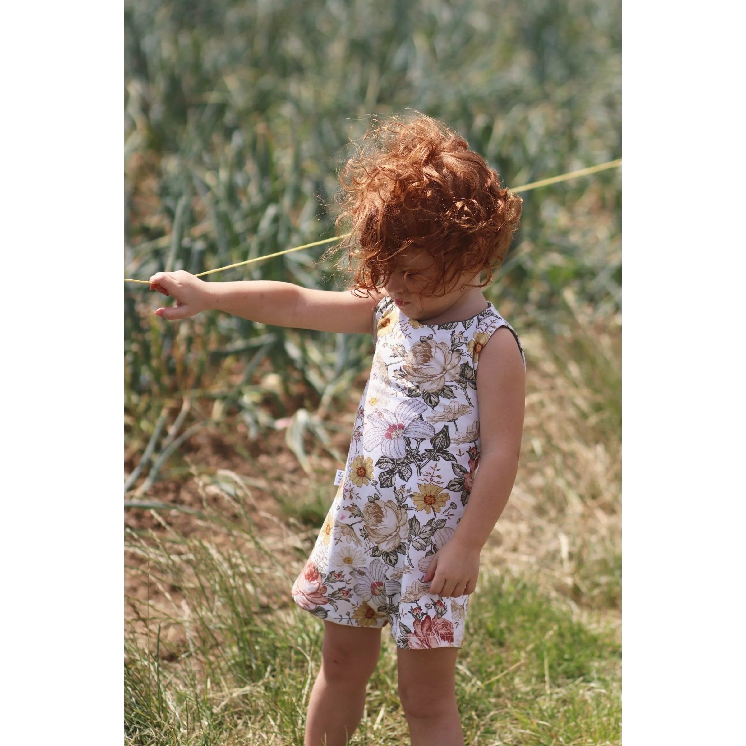 Girl's Floral Print Bow Back Playsuit Romper - Perfect for Summer Outfits, Playdates & Photo Shoots