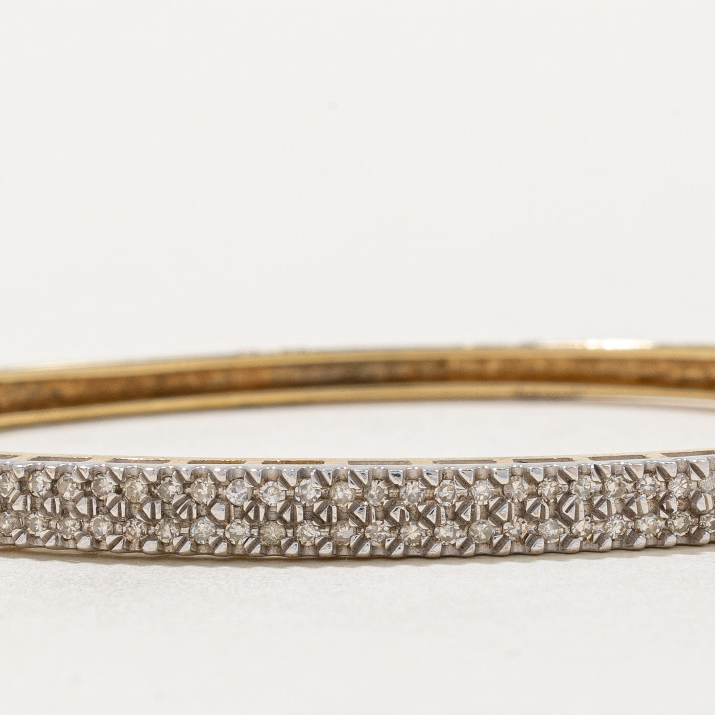 Elegant Double Row Diamond Bangle Bracelet | 0.50 Carat Total Weight (ctw) | Size 8 | Perfect for Weddings, Anniversaries & Special Occasions
