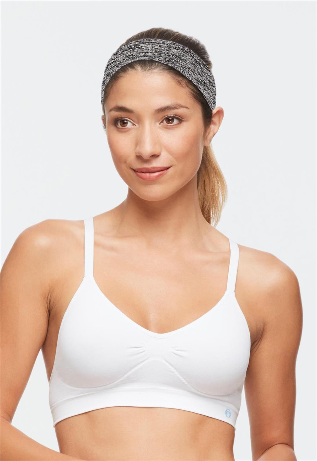 Miel Grey Melange Headband for Women - Soft Stretch Knit Hair Band for Sports, Yoga, Workouts & Everyday Comfort