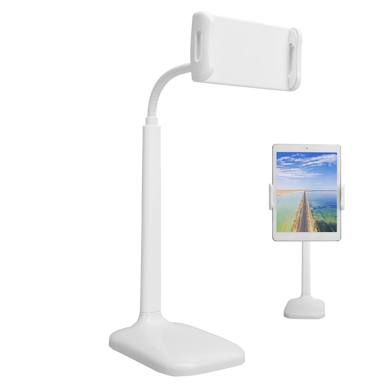 Premium Phone Stand & Tablet Holder - Sturdy Desktop Stand with Exquisite Craftsmanship for iPhone, Samsung, iPad (White) - Perfect for Work, Study & Video Calls