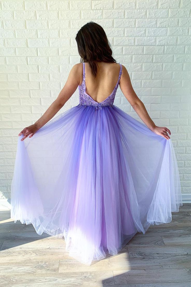 Beaded Purple A-Line Long Prom Dress for Women - Elegant Formal Evening Gown 2254 | Perfect for Homecoming, Prom Night, Wedding Guest & Special Occasions
