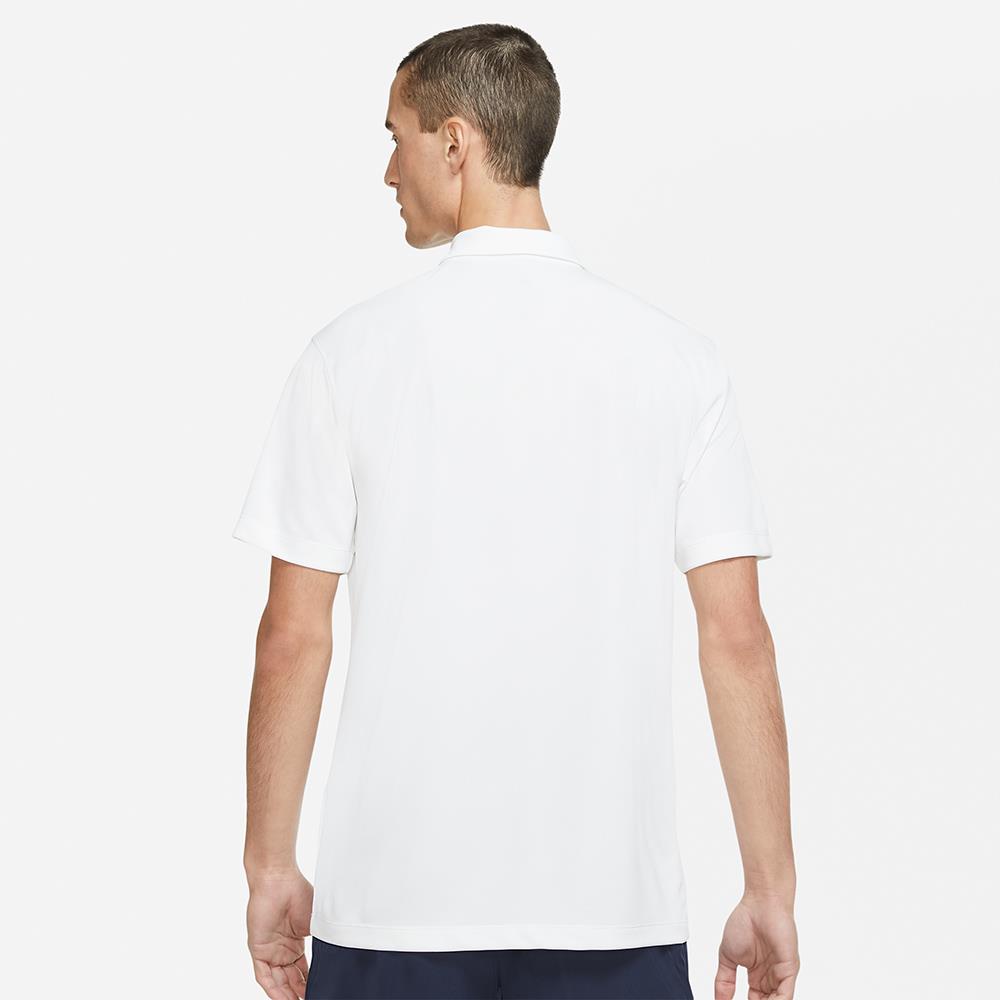 Nike Men's Dri-FIT Solid Performance Polo Shirt - Moisture Wicking, Breathable Fabric for Golf, Tennis & Casual Wear - White/Black