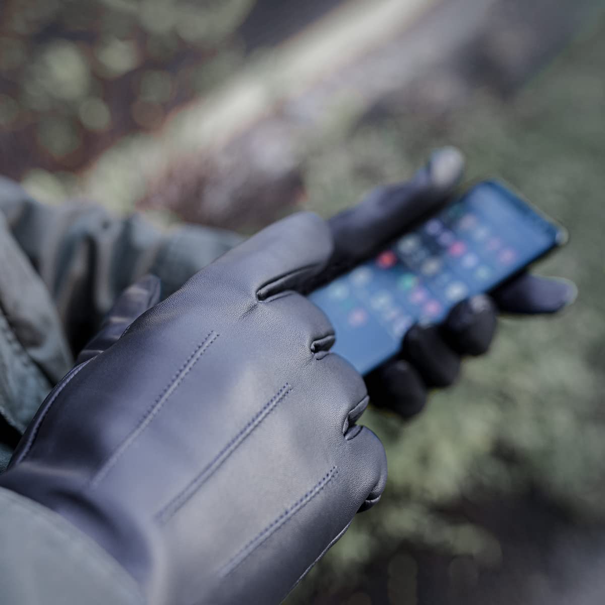 Premium Vegan Leather Gloves for Men - Eco-Friendly & Durable - Winter Driving, Outdoor Activities & Fashion Accessory