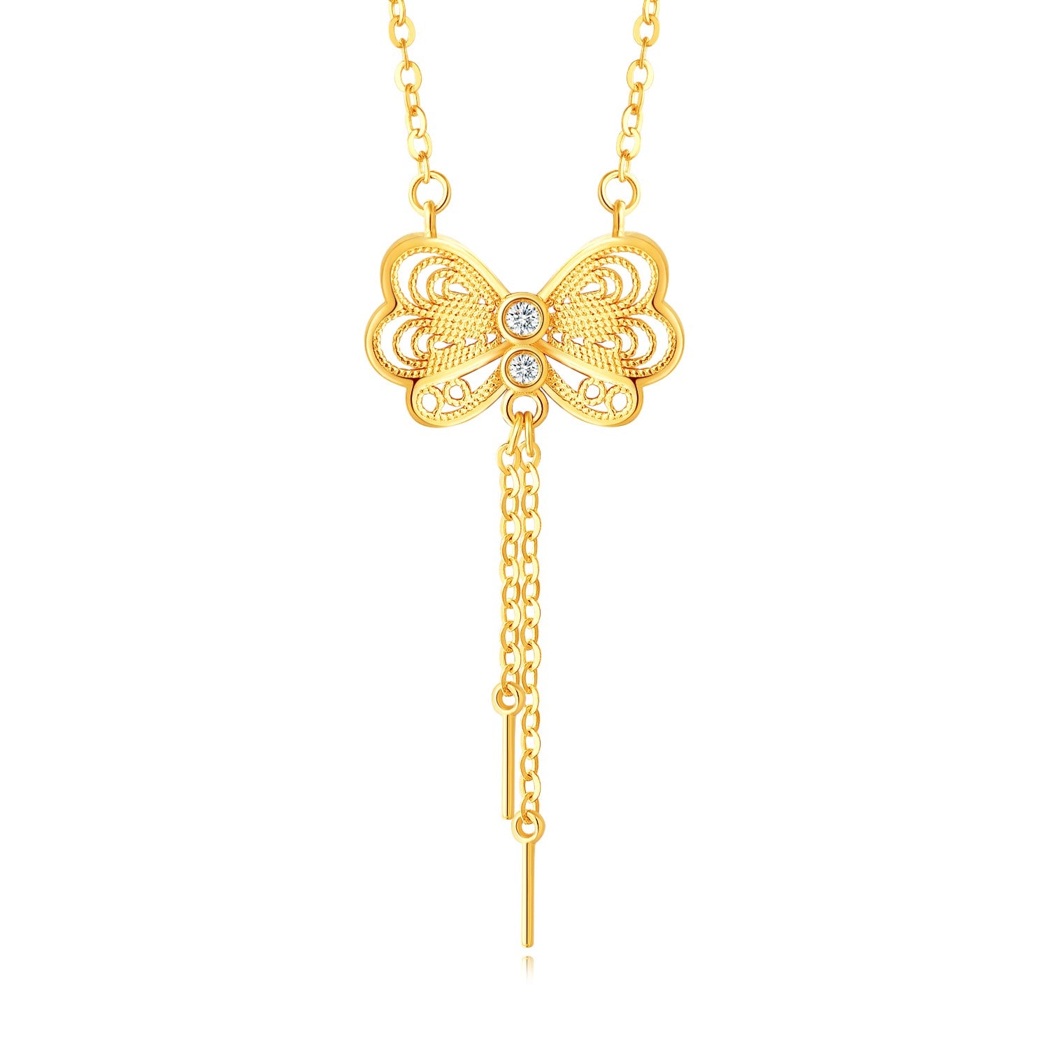 24K Gold Diamond Necklace for Women - Elegant & Luxurious Jewelry Gift for Anniversary, Wedding, Valentine's Day