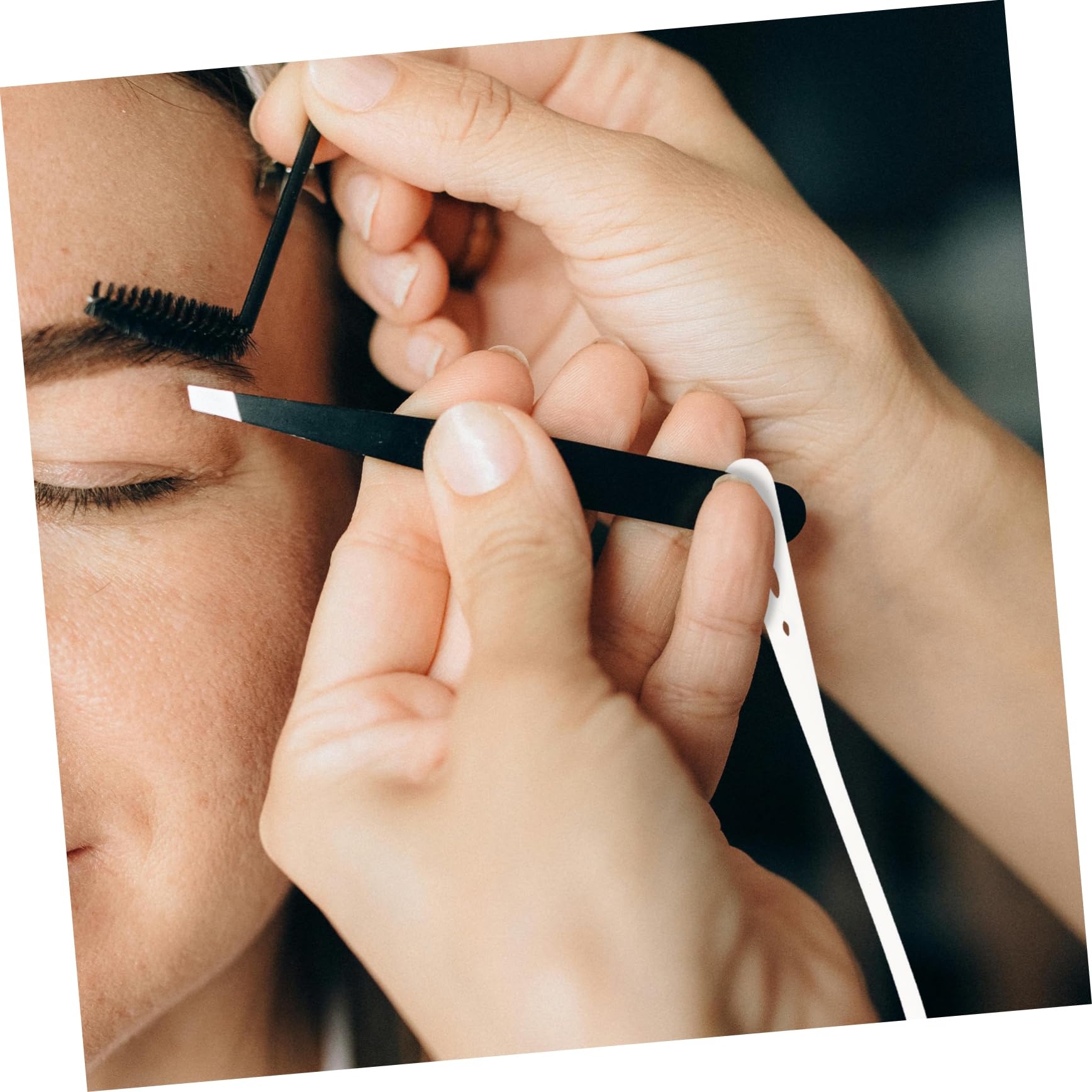 Professional Eyelash Tweezers with Silicone Wristband - Lash Extension & Makeup Tool Kit - White - Perfect for Salon, Home Use & DIY Eyelash Applications
