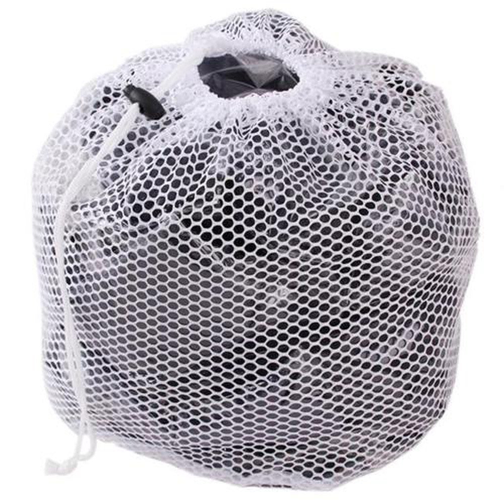Washable Mesh Bra Laundry Bags with Drawstring & Handles - Large White Underwear Storage Bags for Travel, Gym & Delicate Lingerie Care - Bulk Pack of 10