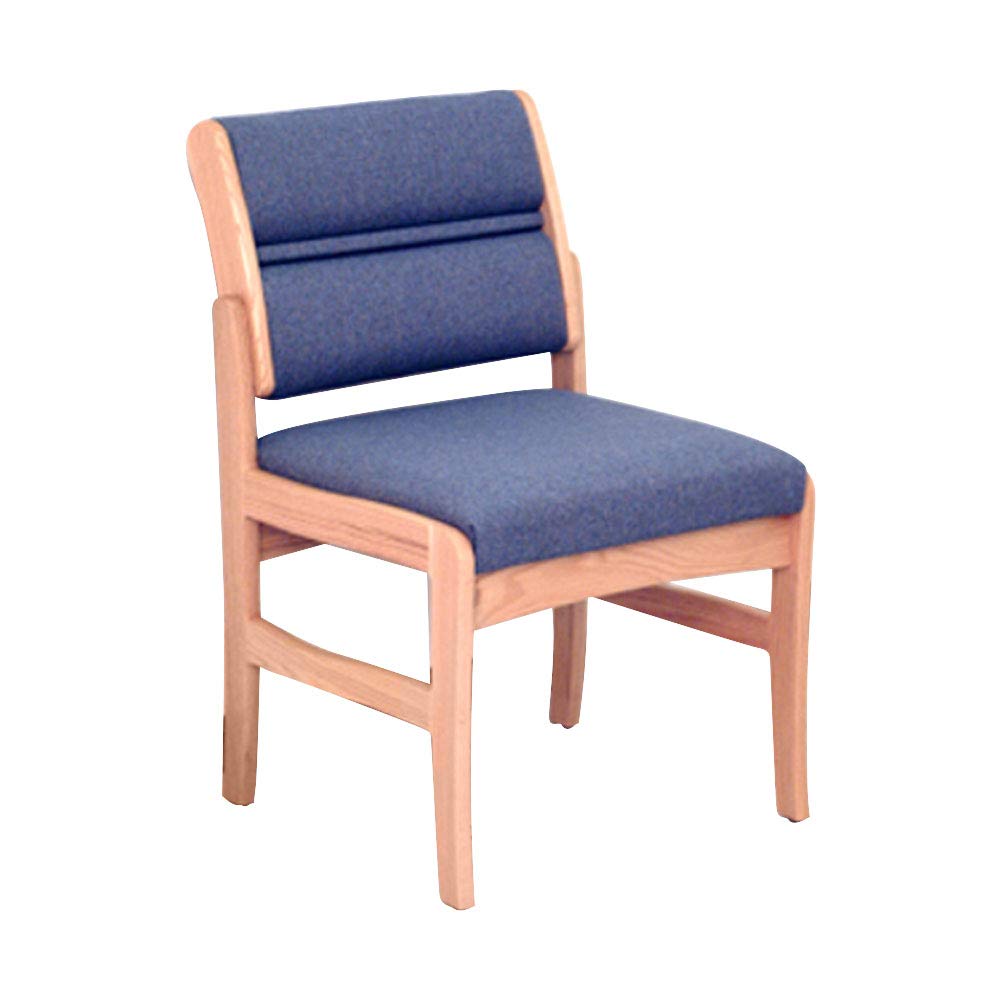 Dakota Wooden Mallet Armless Guest Chair - Light Oak Finish with Leaf Taupe Upholstery for Home Decor | Perfect for Living Rooms, Entryways, and Guest Bedrooms